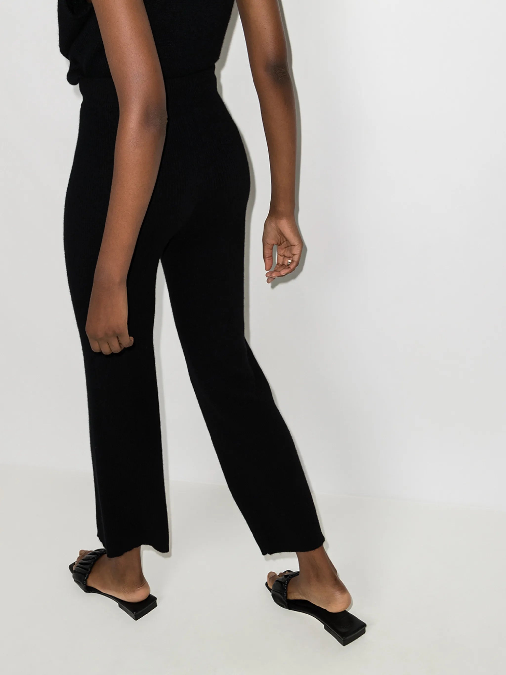Heather knitted drawstring track pants