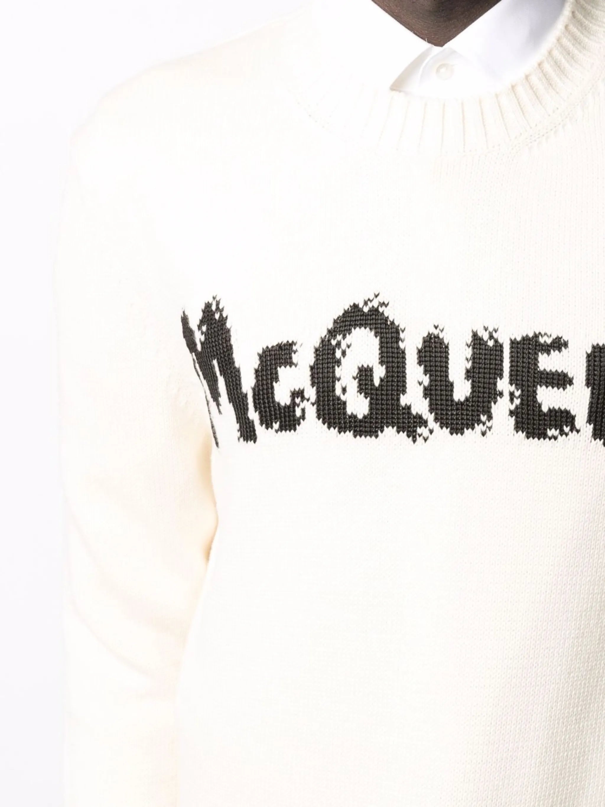 Graffiti intarsia-knit jumper