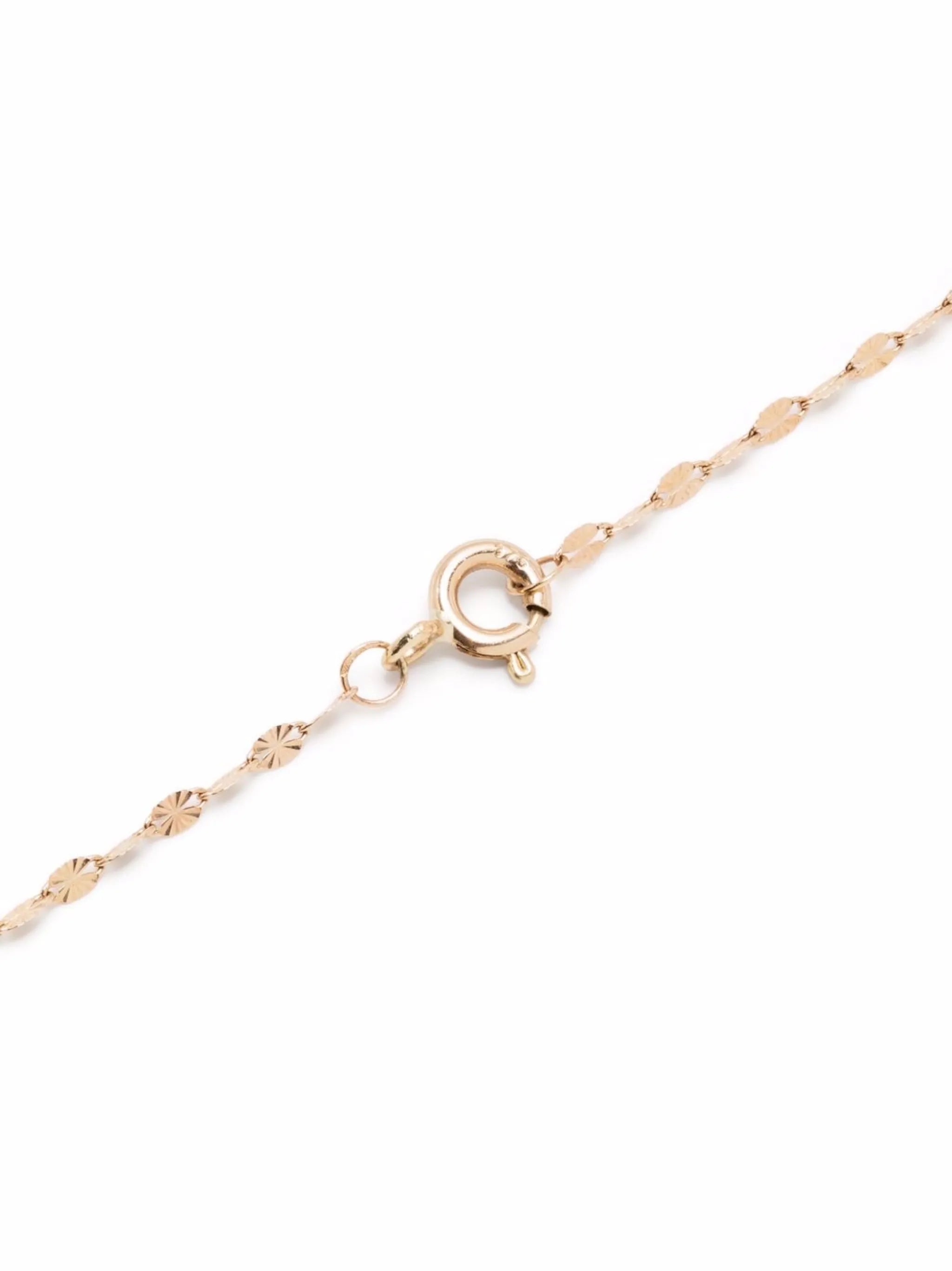 9kt yellow gold and 14kt yellow gold Arles turquoise and diamond necklace