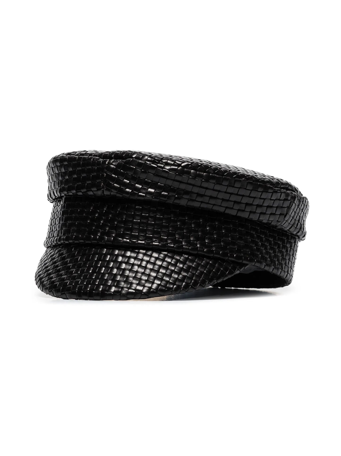 woven leather baker boy hat