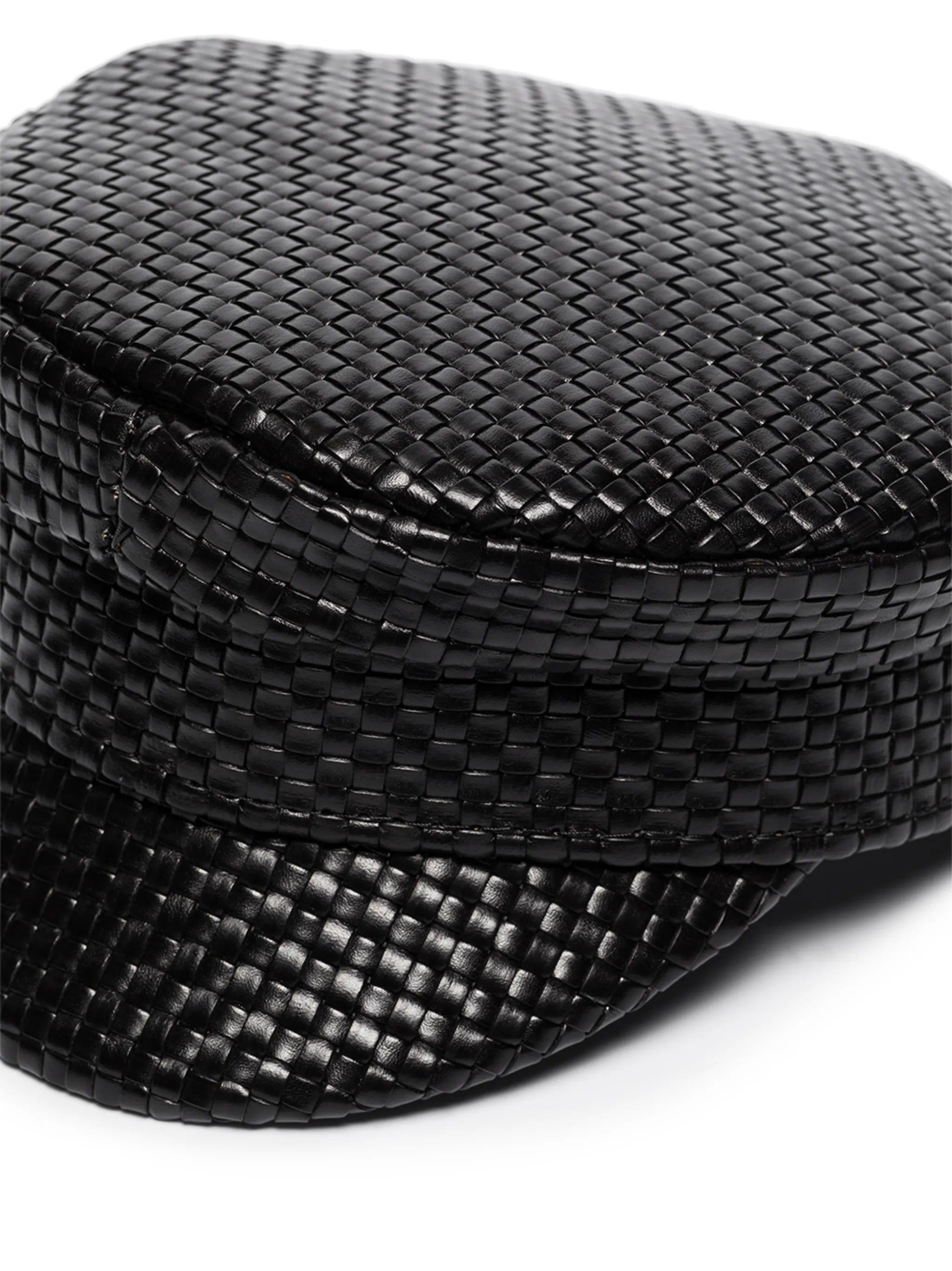 woven leather baker boy hat
