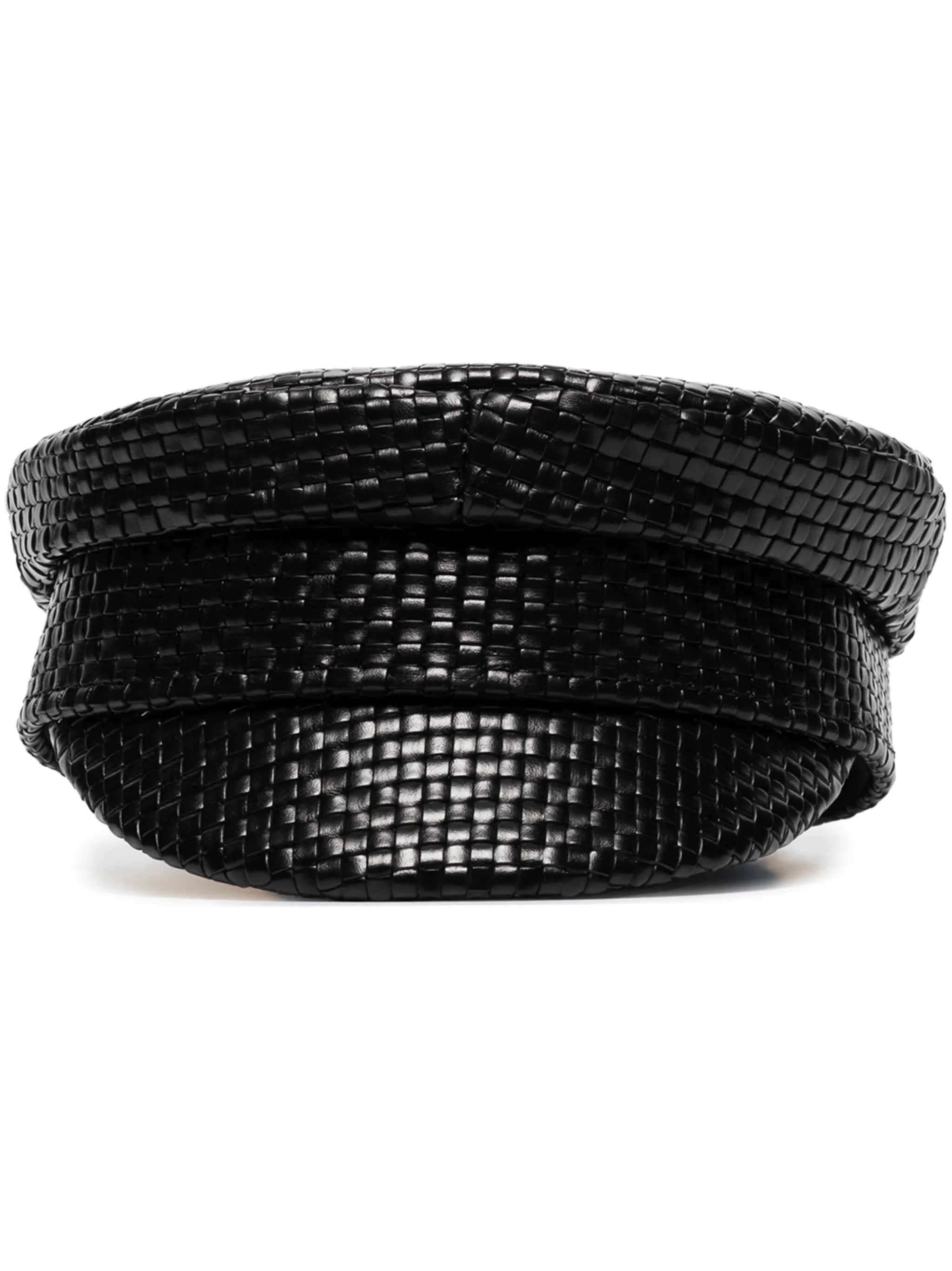 woven leather baker boy hat