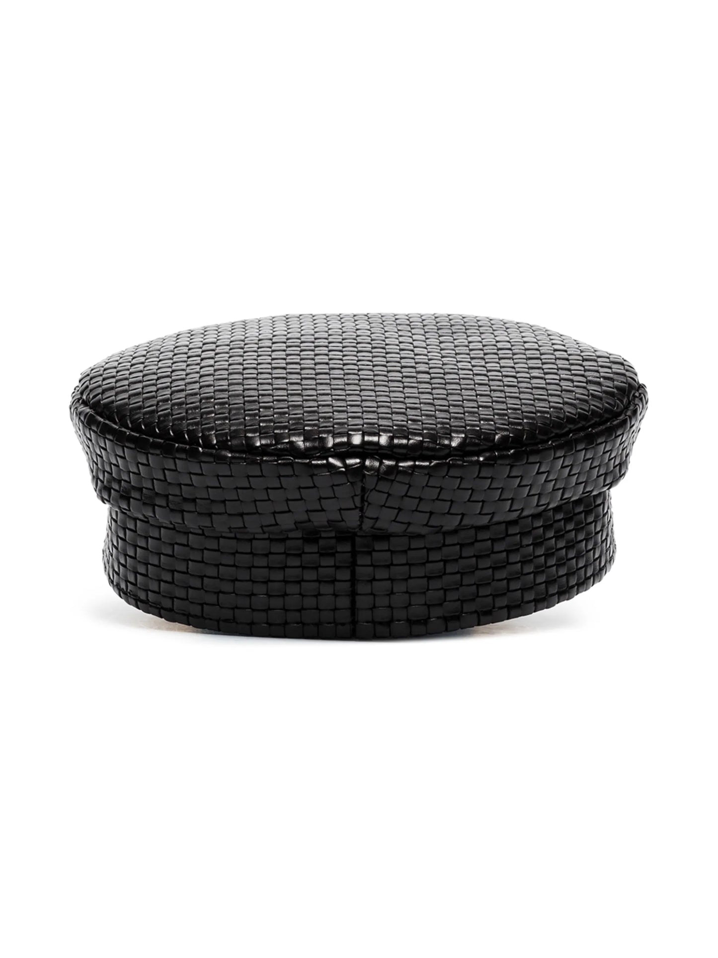 woven leather baker boy hat