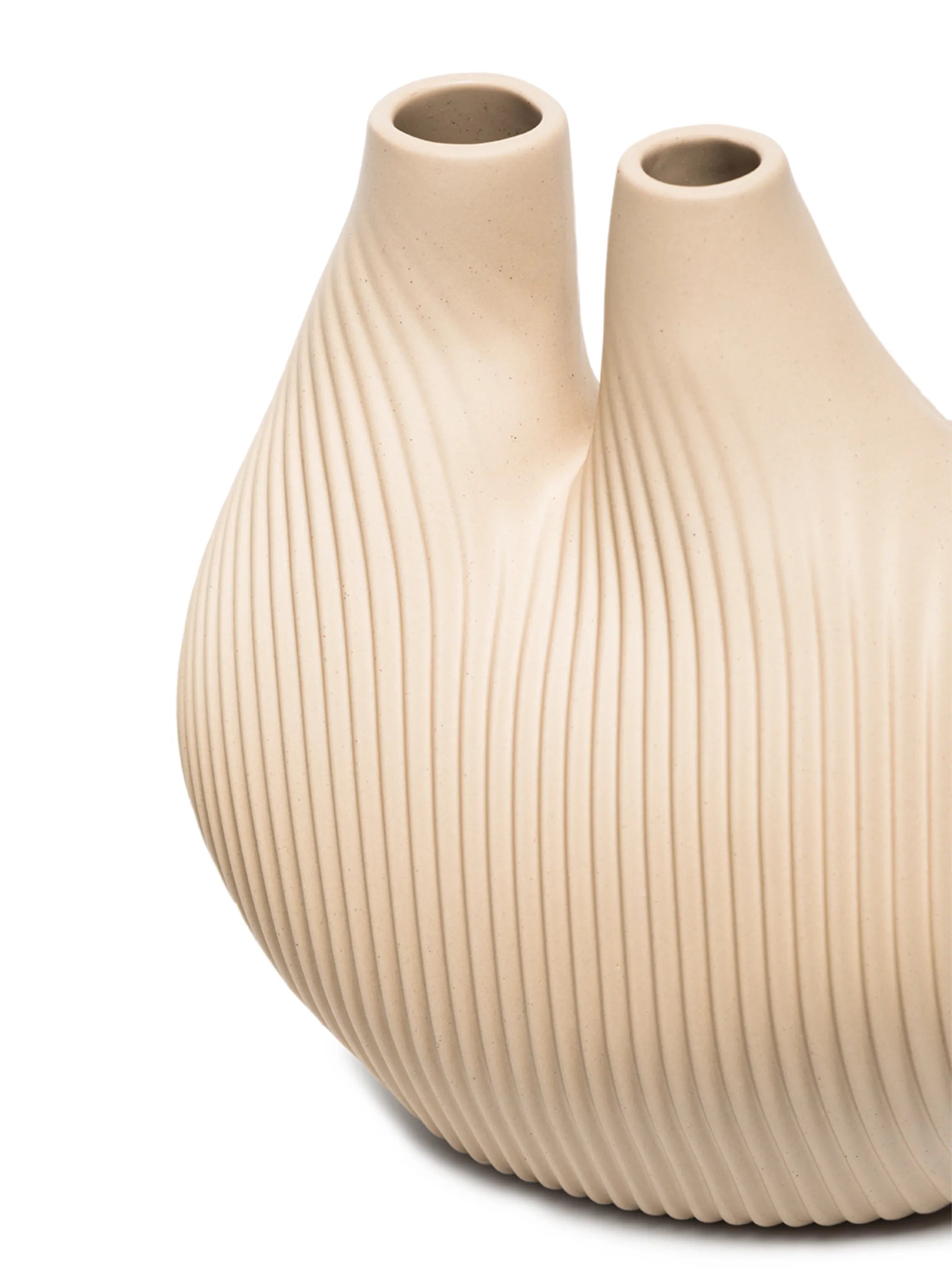 W&S asymmetric ribbed vase