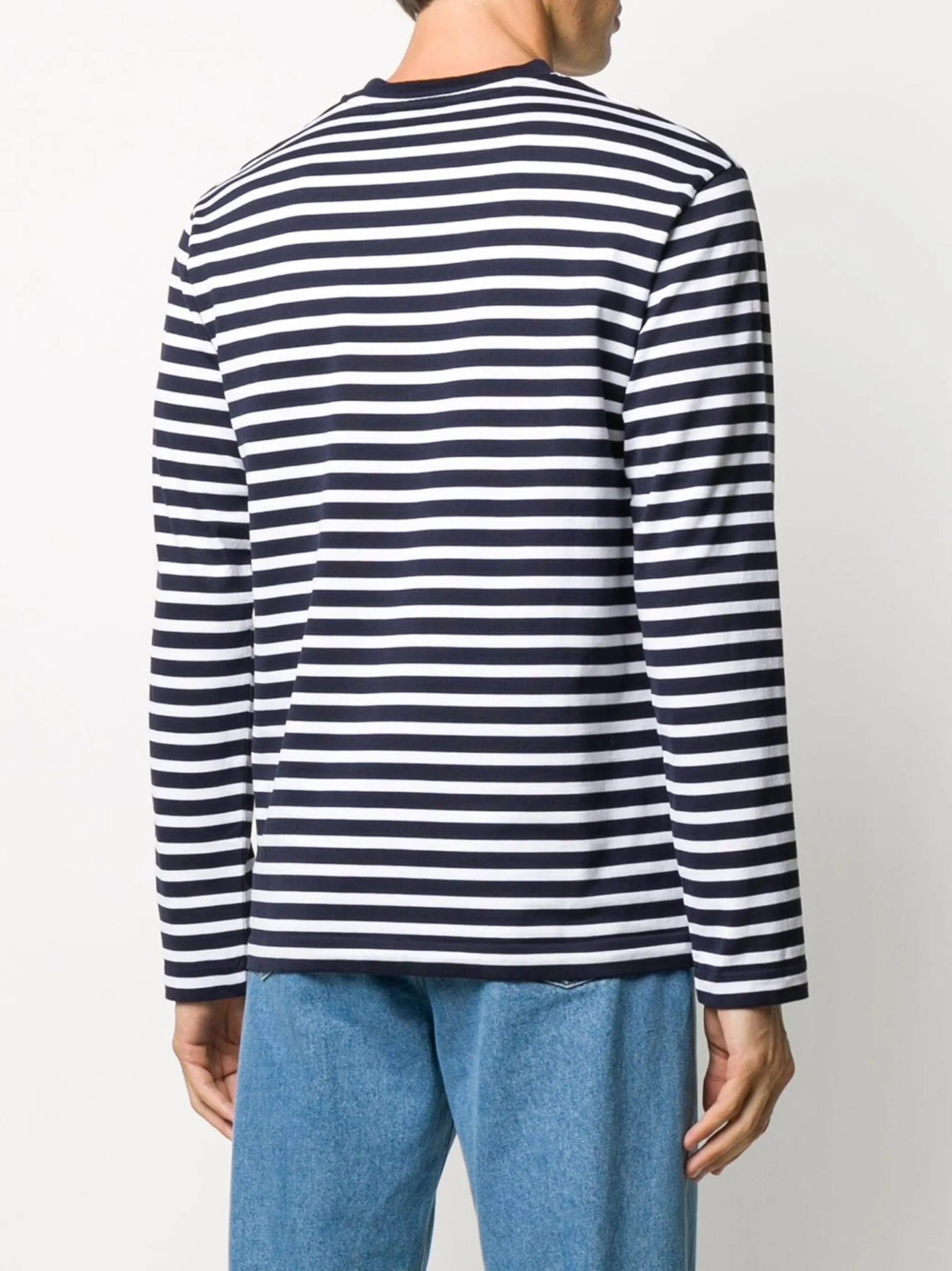 fox-embroidered striped T-shirt