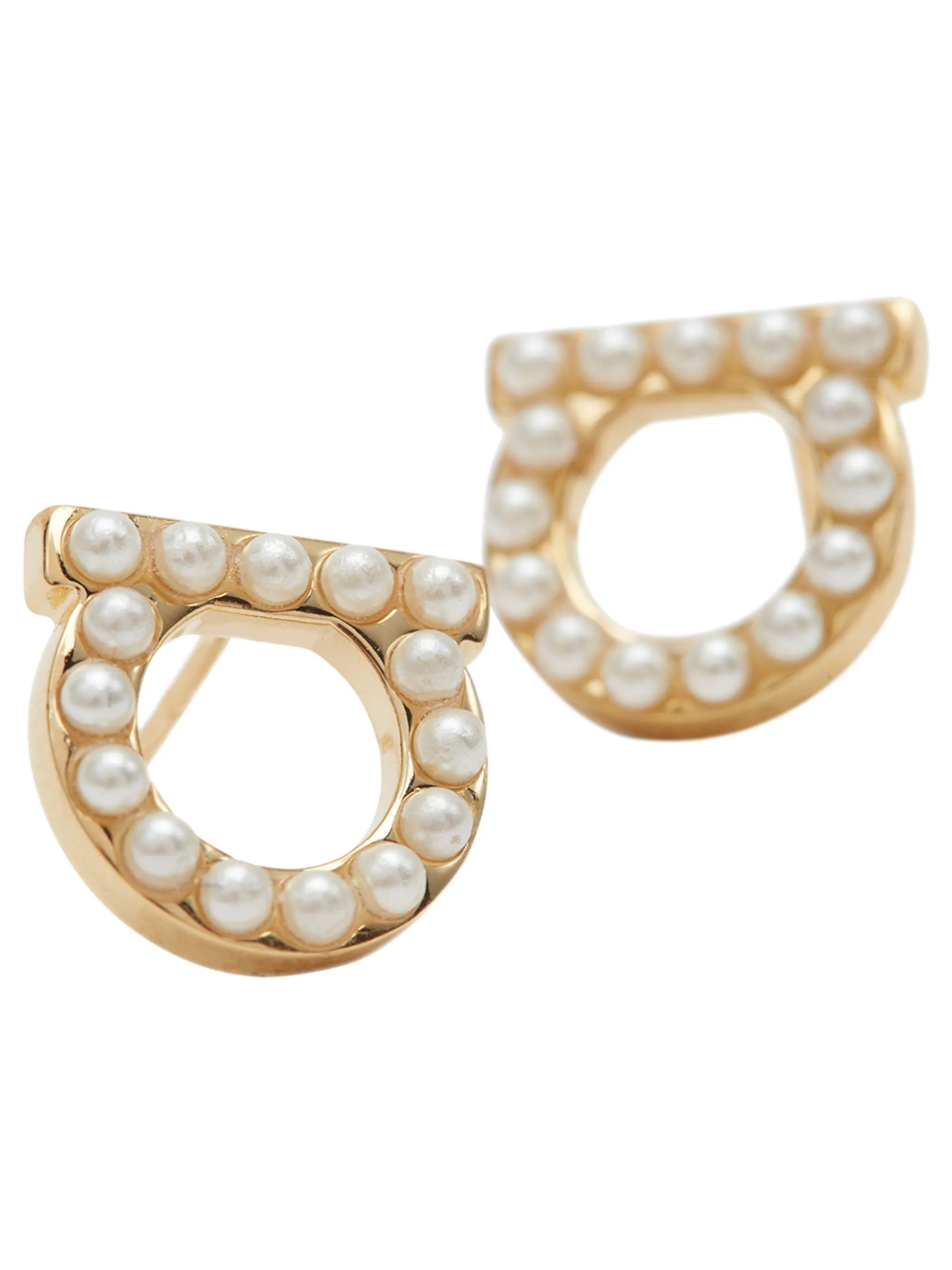 Gancini pearl-embellished earrings