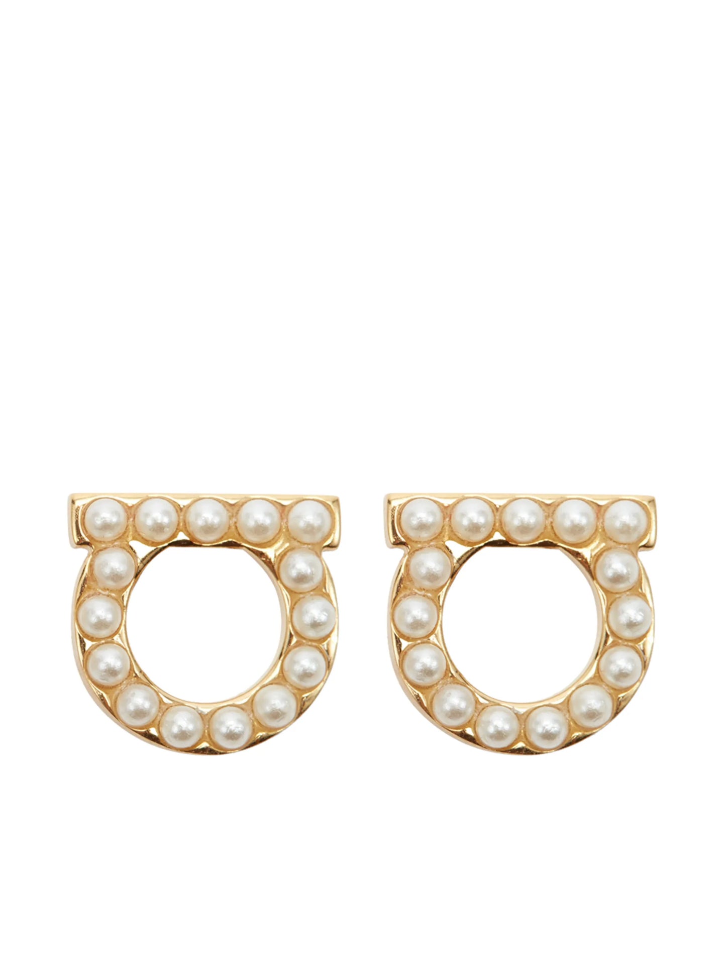 Gancini pearl-embellished earrings