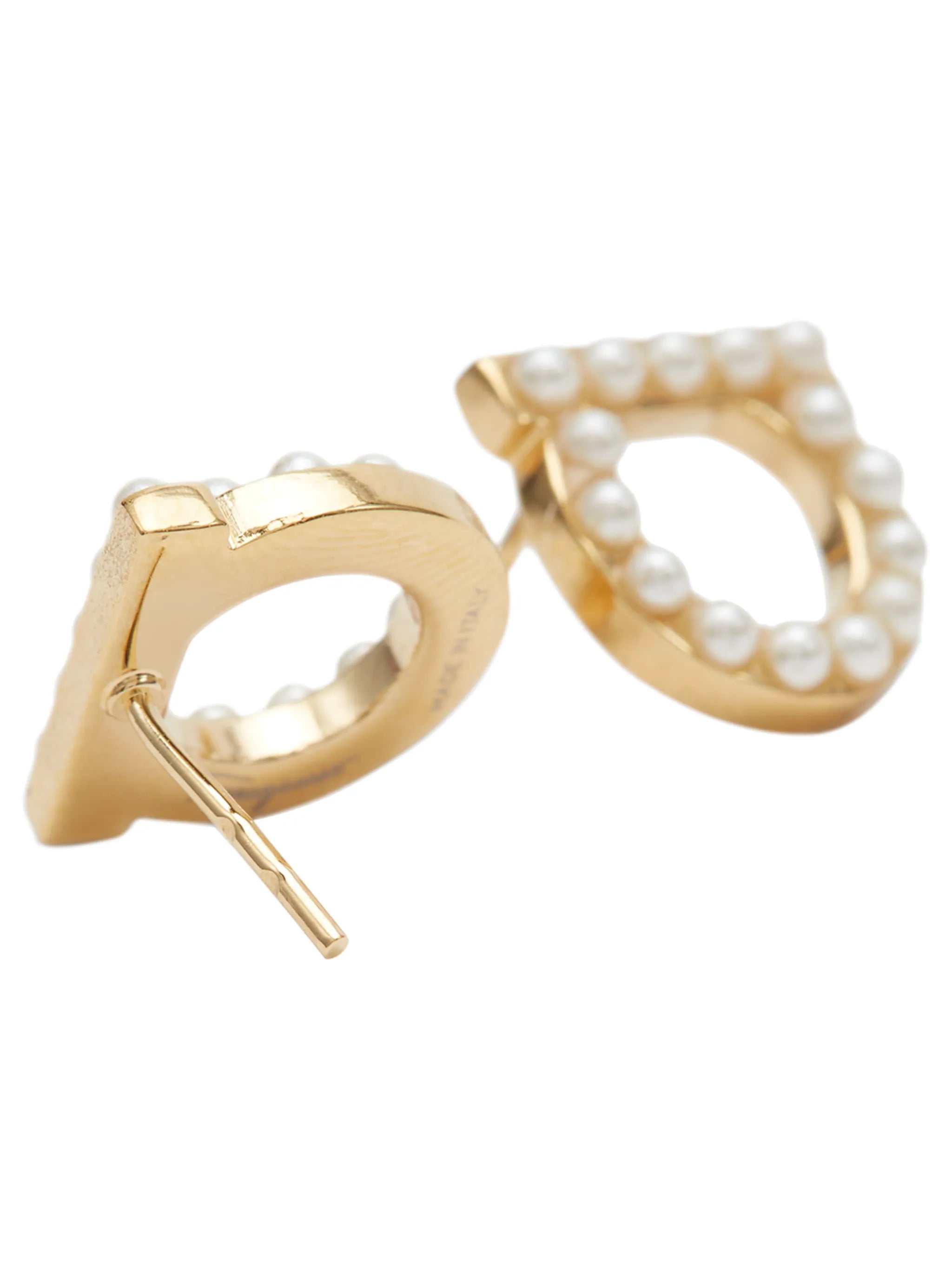 Gancini pearl-embellished earrings