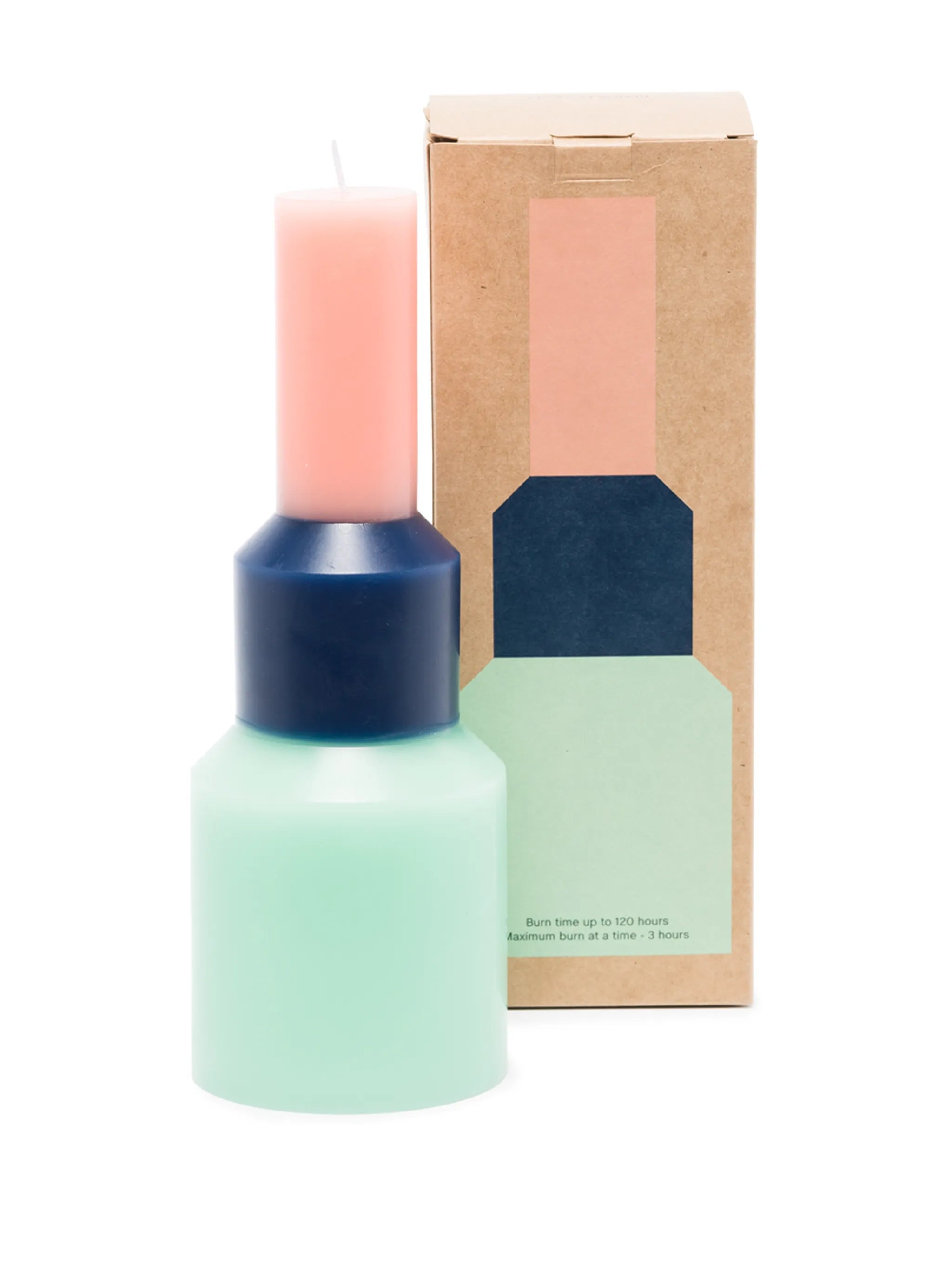 Pillar colour-block candle