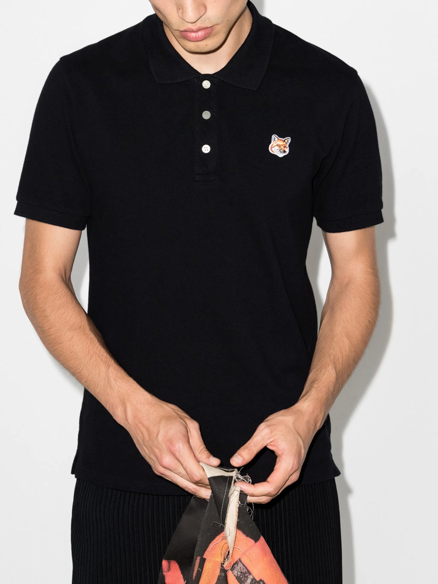 fox-patch polo shirt