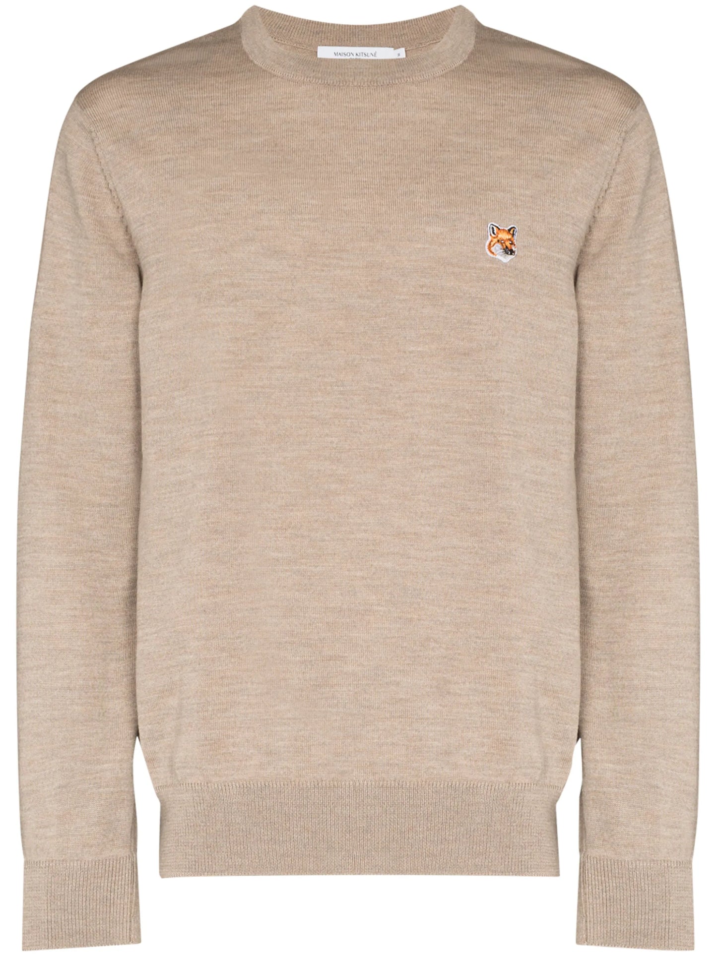 fox patch crew neck jumper