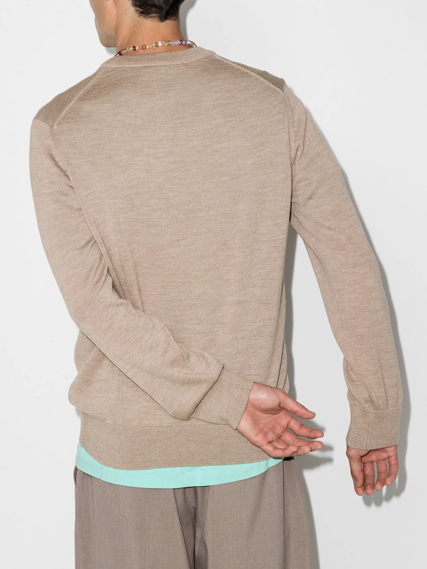 fox patch crew neck jumper