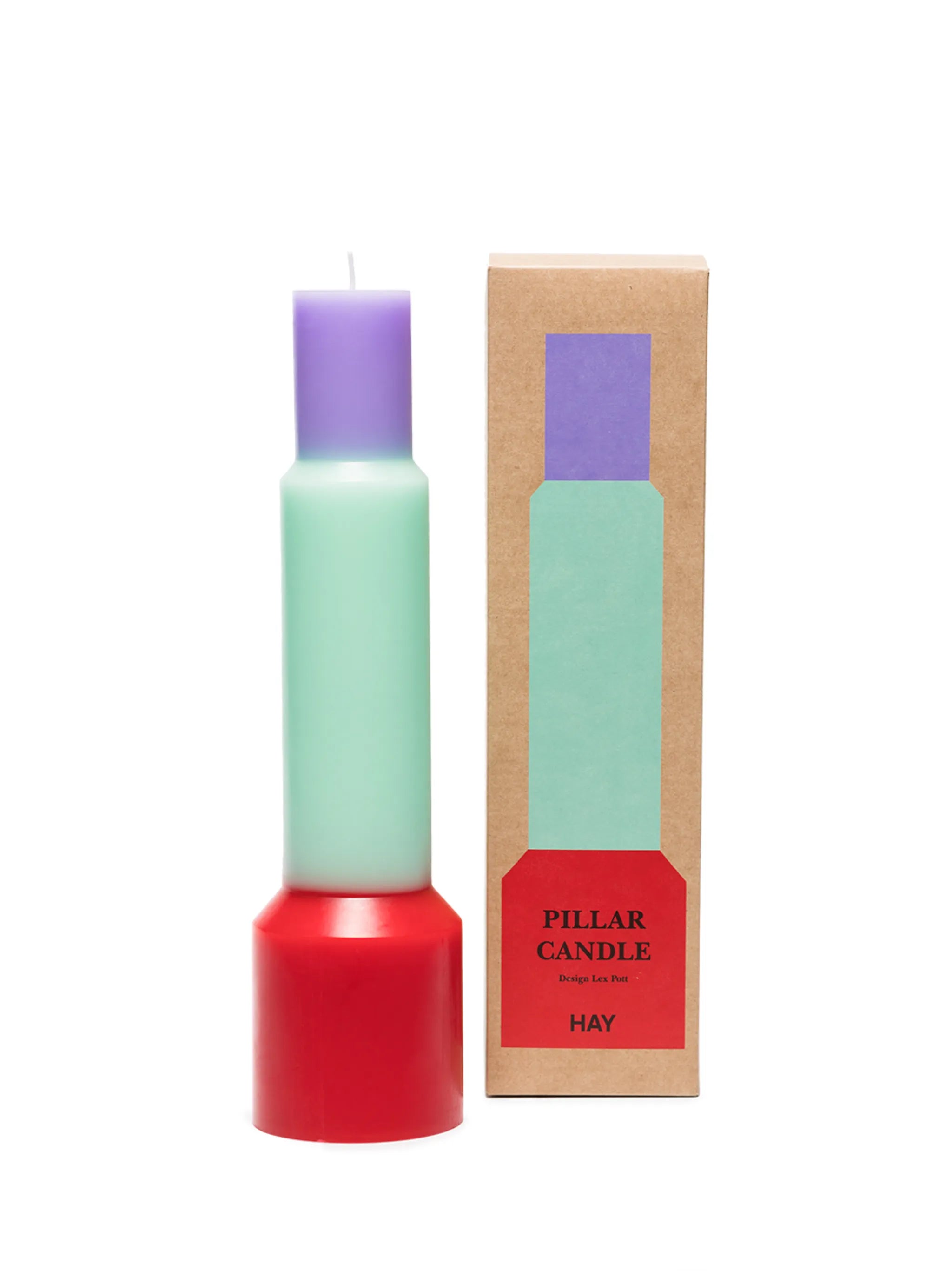 Pillar colour-block candle