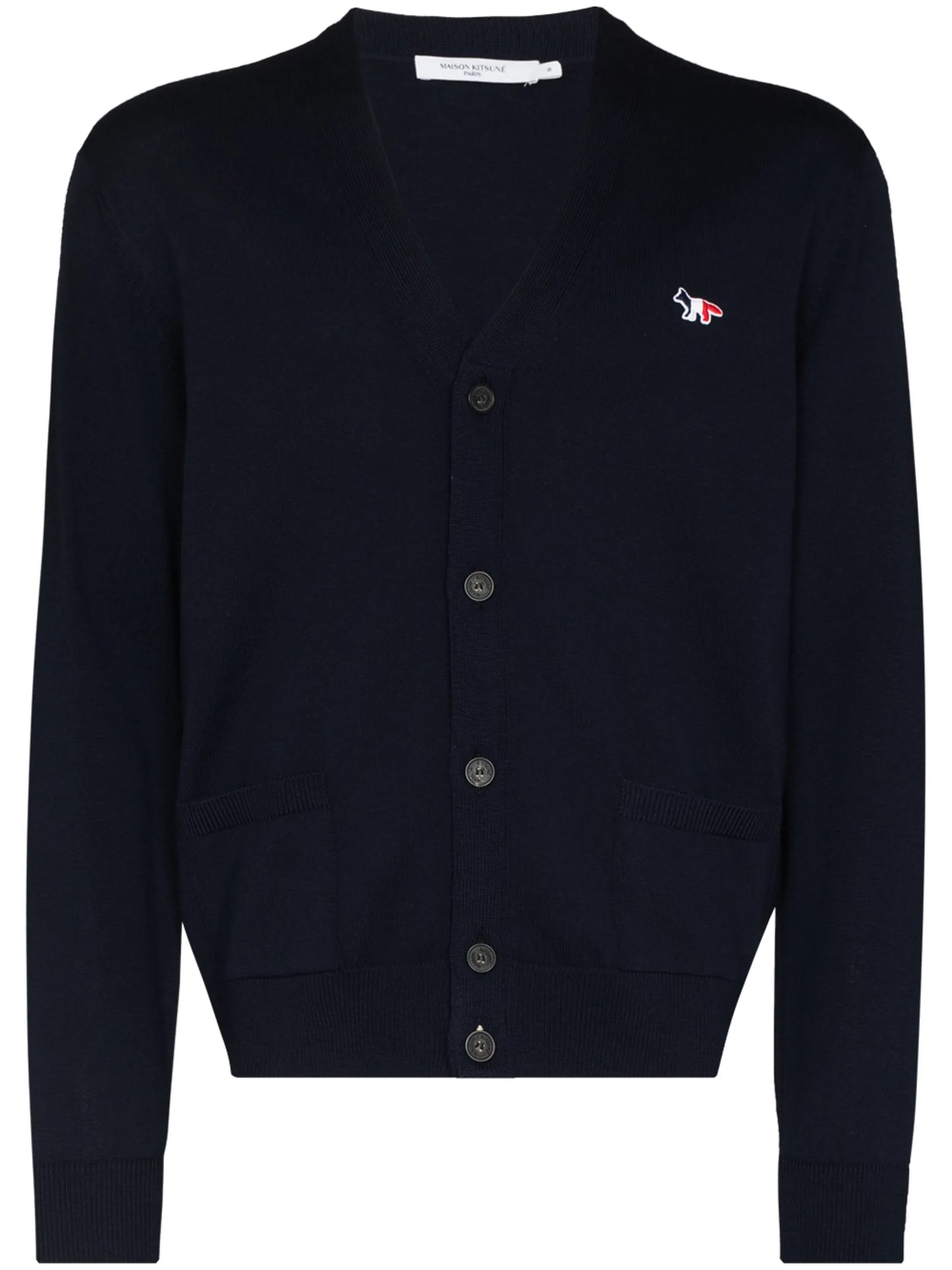 fox-patch wool cardigan