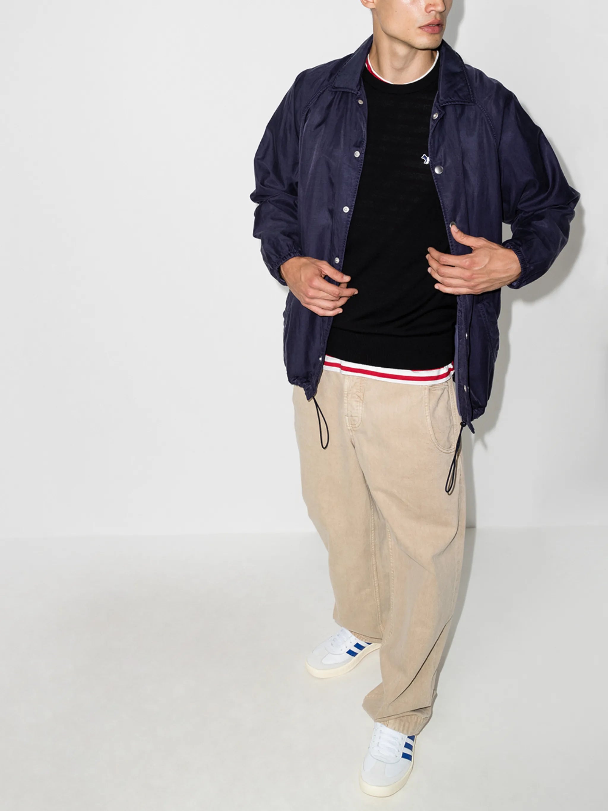 fox-patch crew-neck jumper