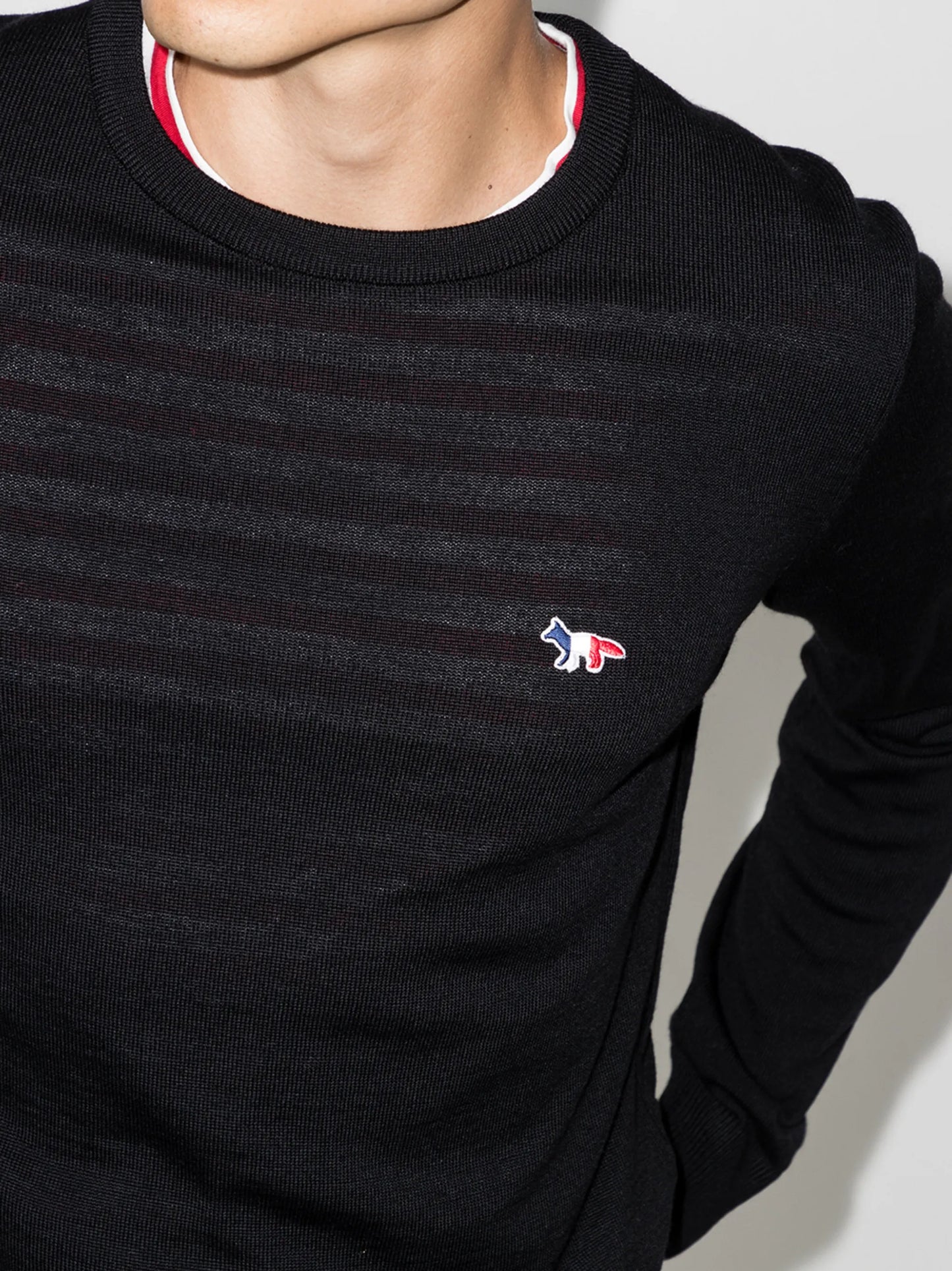 fox-patch crew-neck jumper