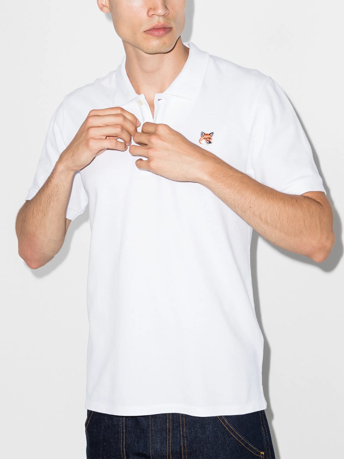 fox-patch polo shirt