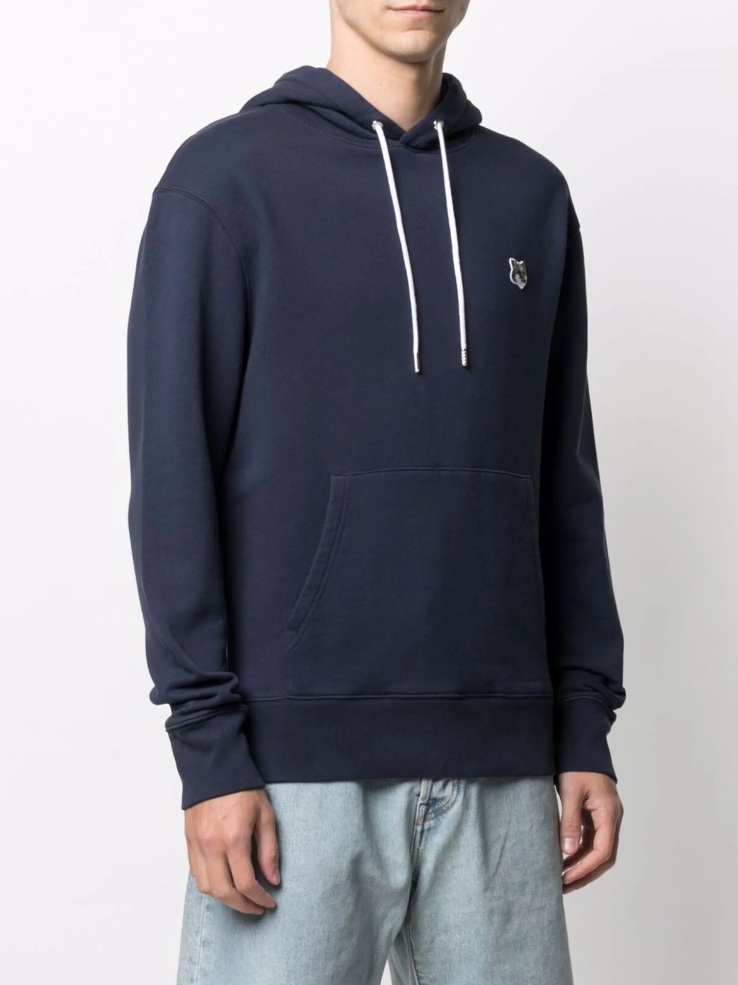 logo-patch cotton hoodie