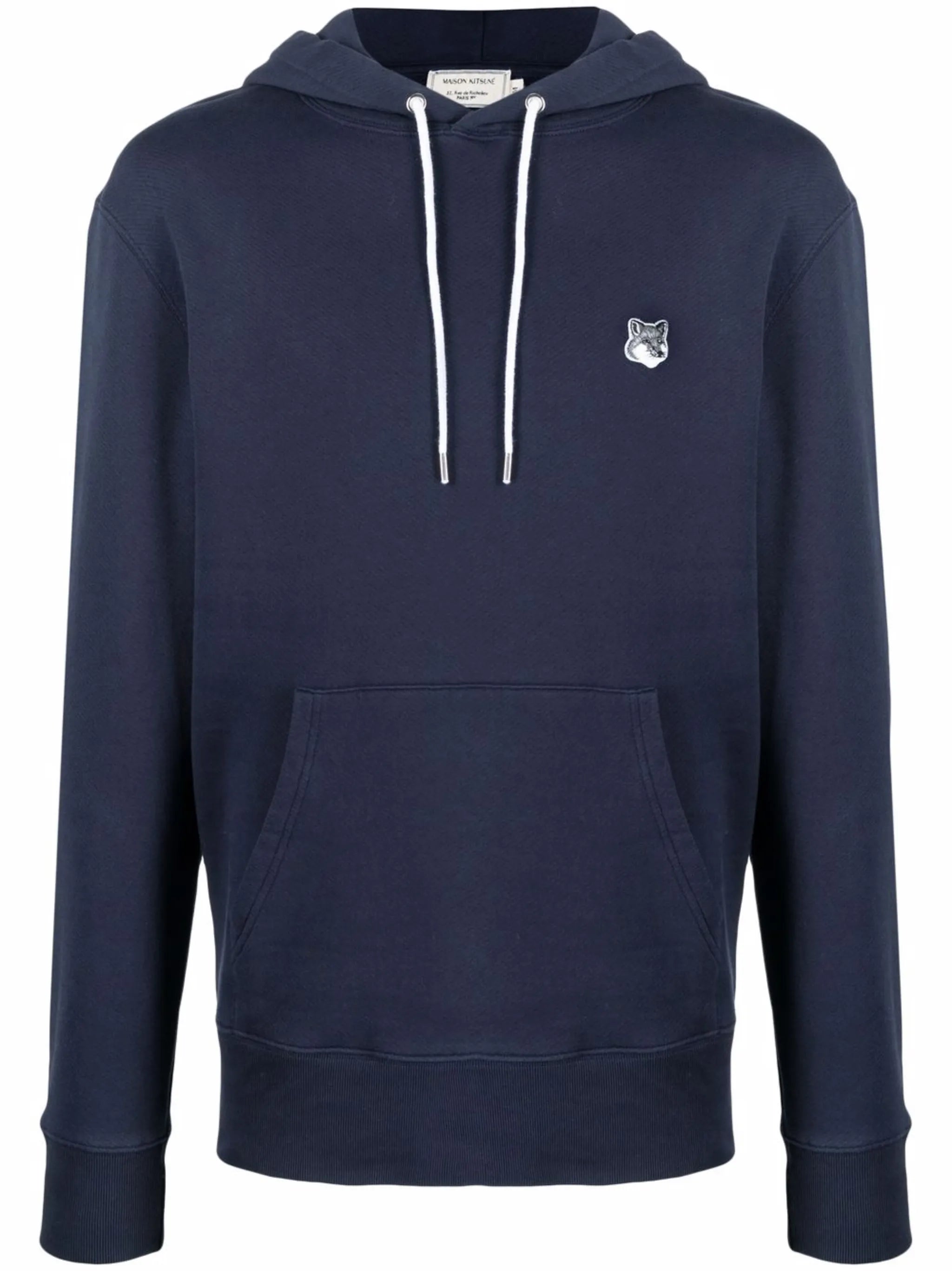 logo-patch cotton hoodie