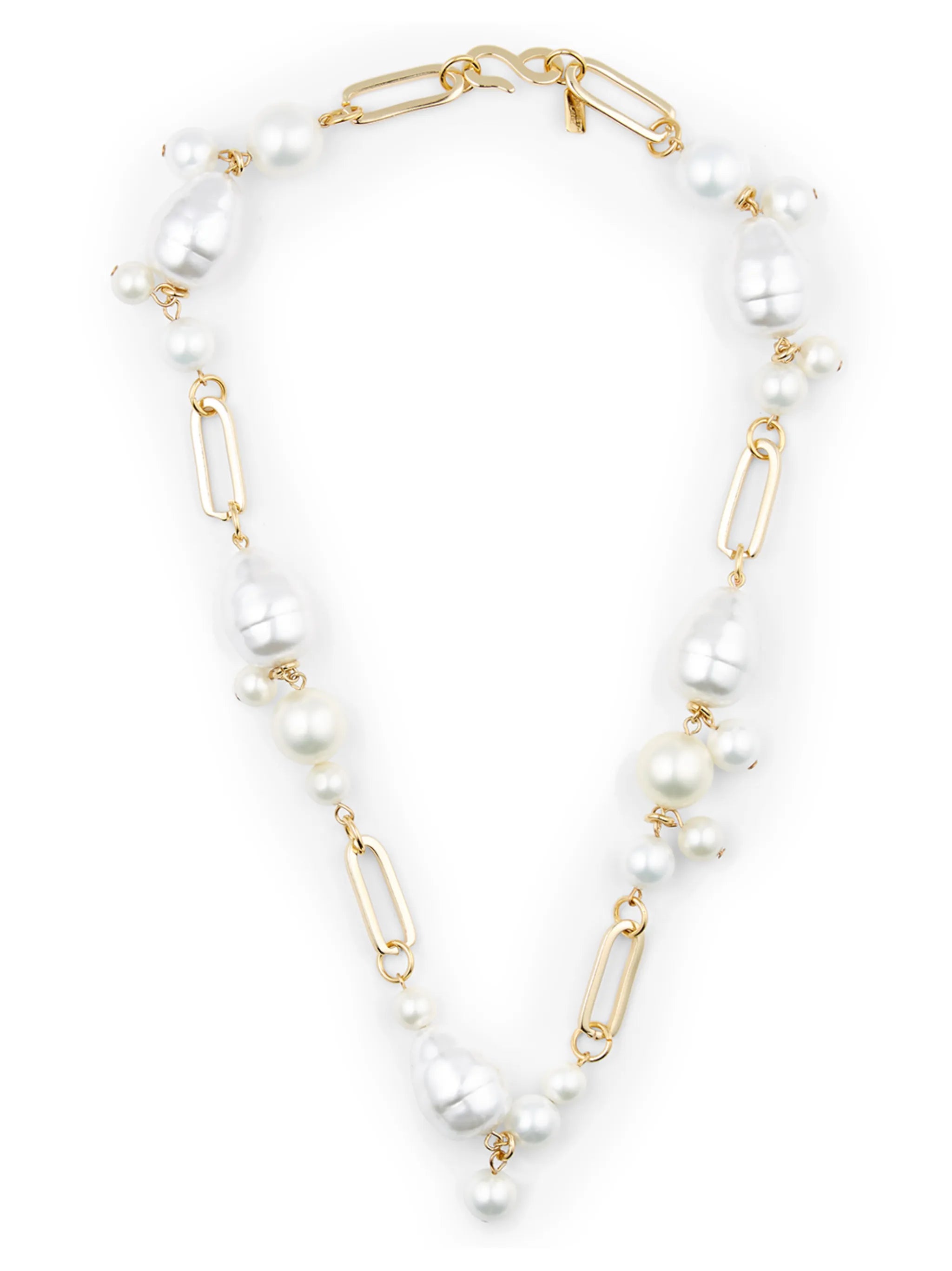 Keneth pearl chain-link necklace