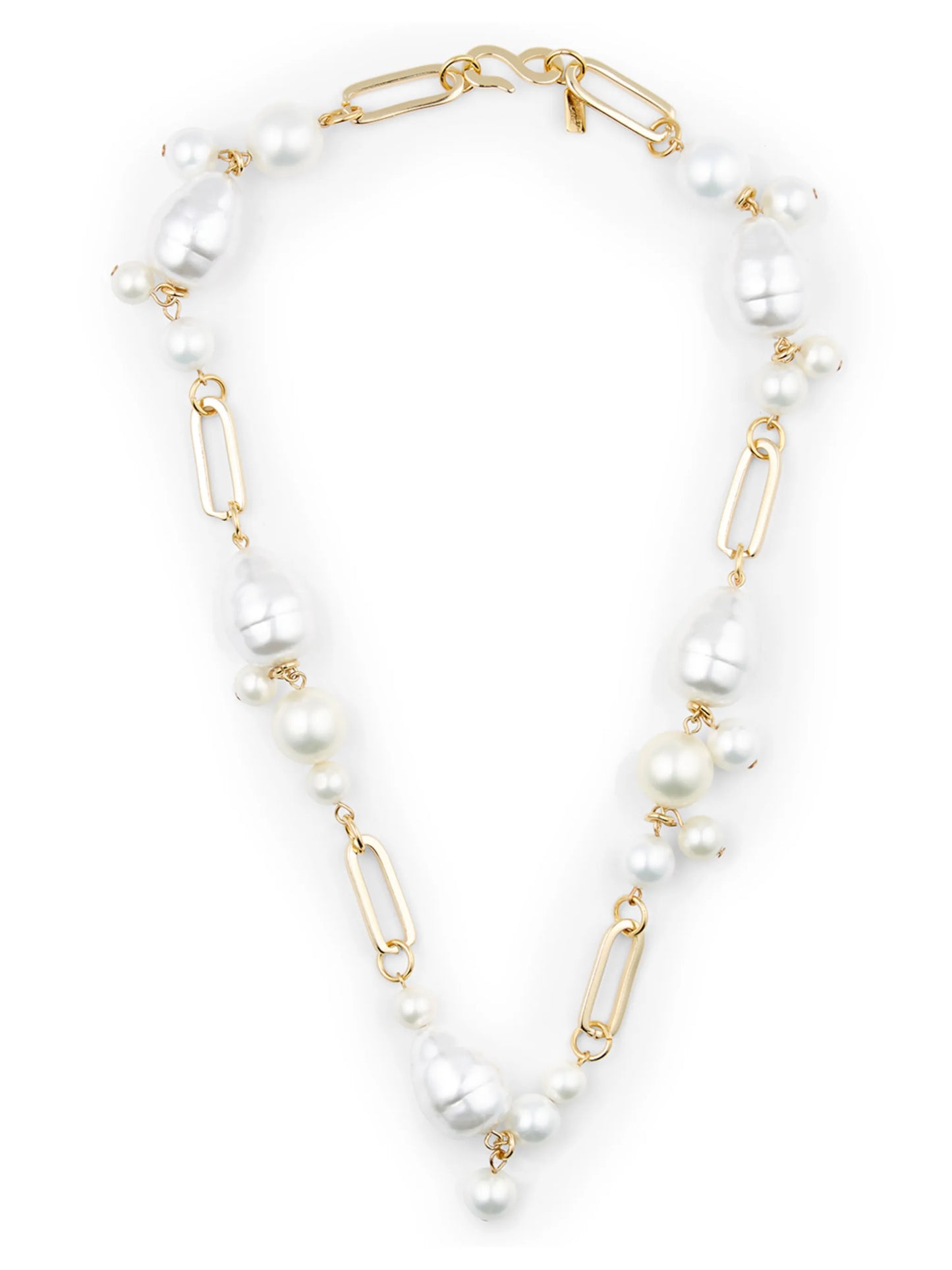 Keneth pearl chain-link necklace