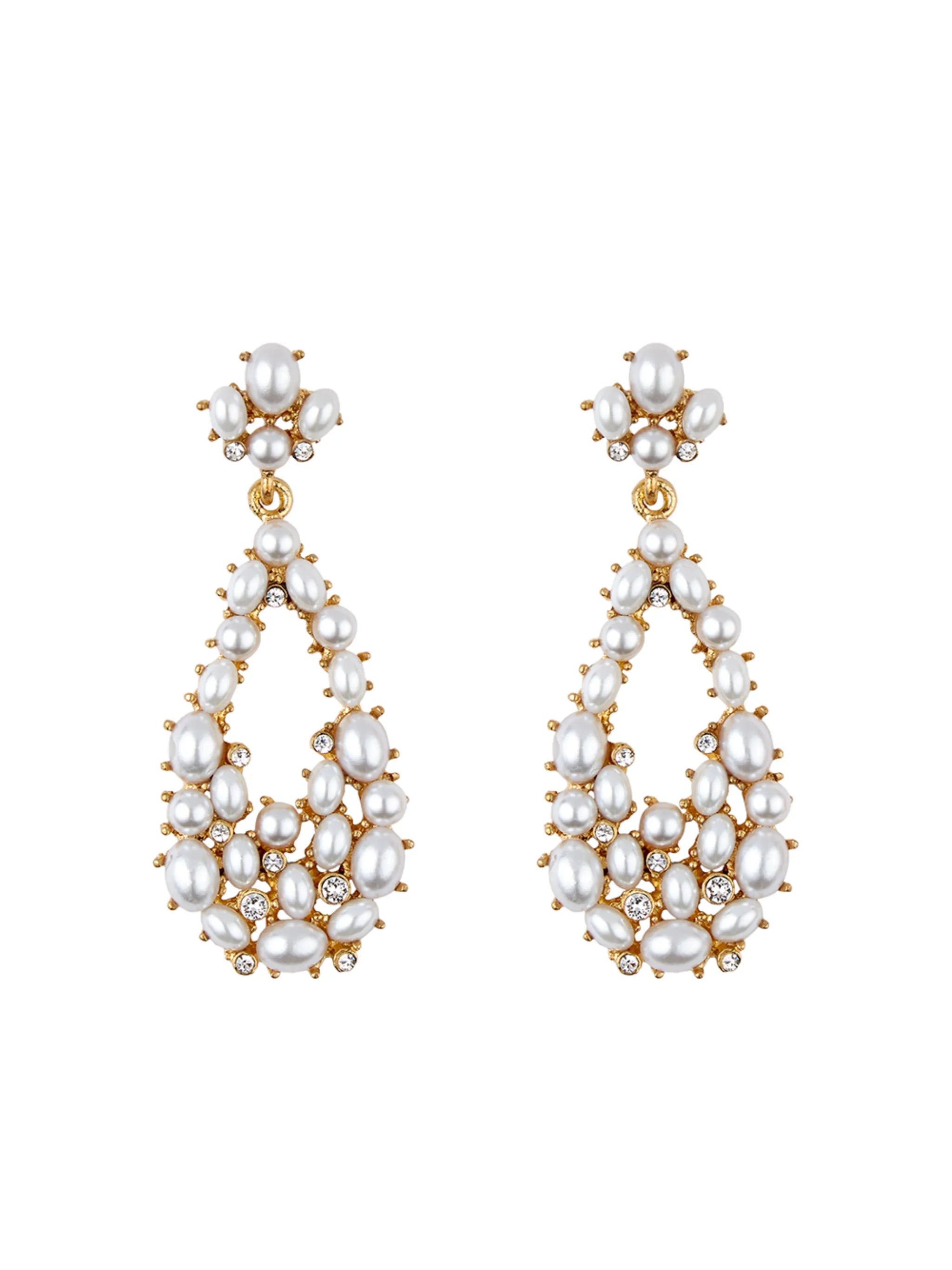 pearl-embellished drop earrings