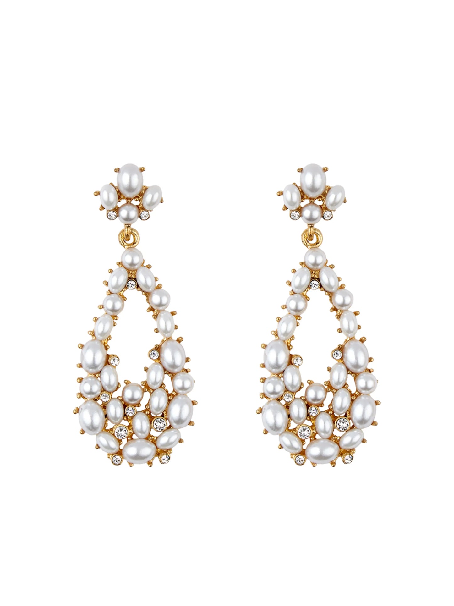 pearl-embellished drop earrings