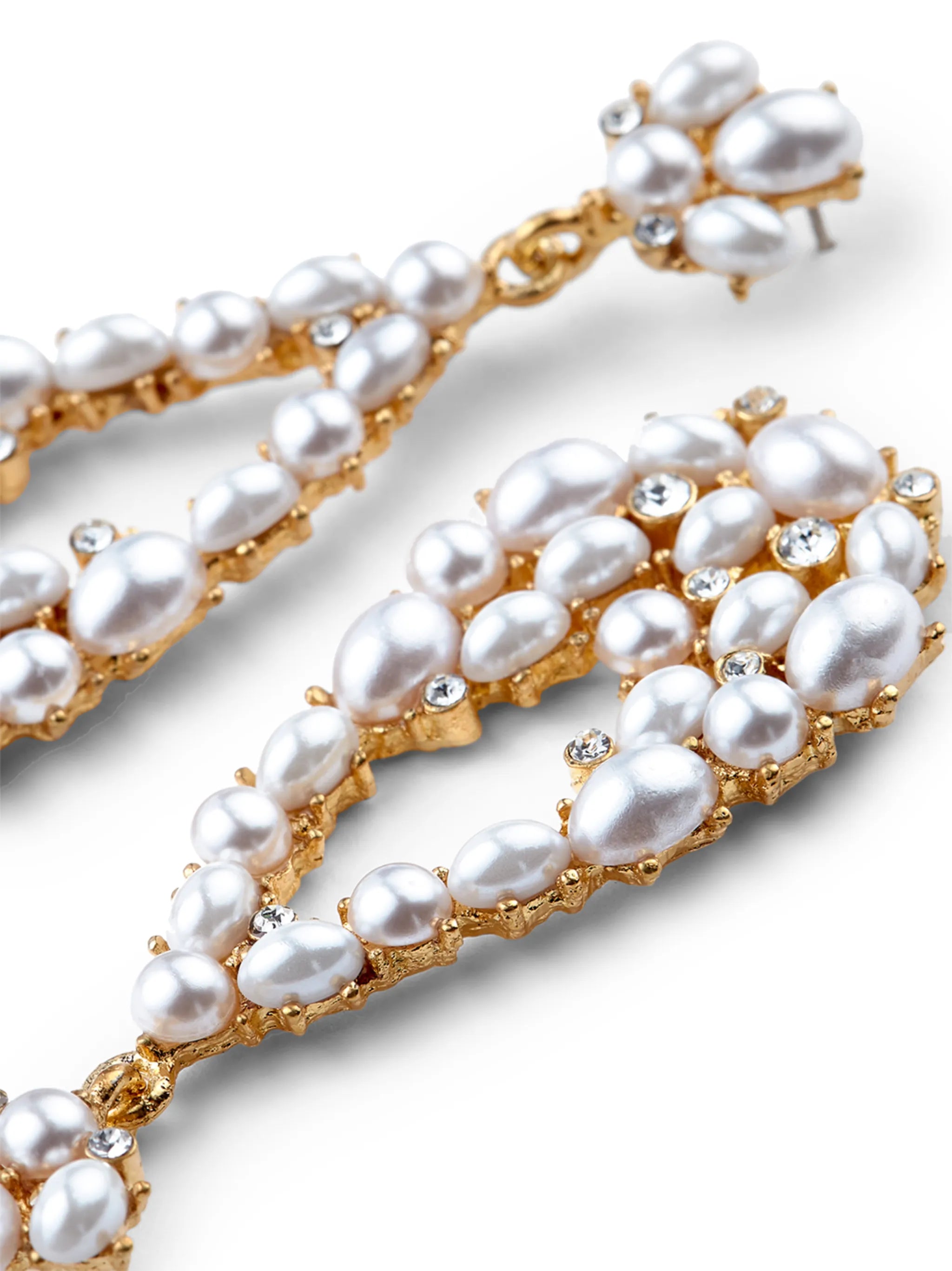 pearl-embellished drop earrings