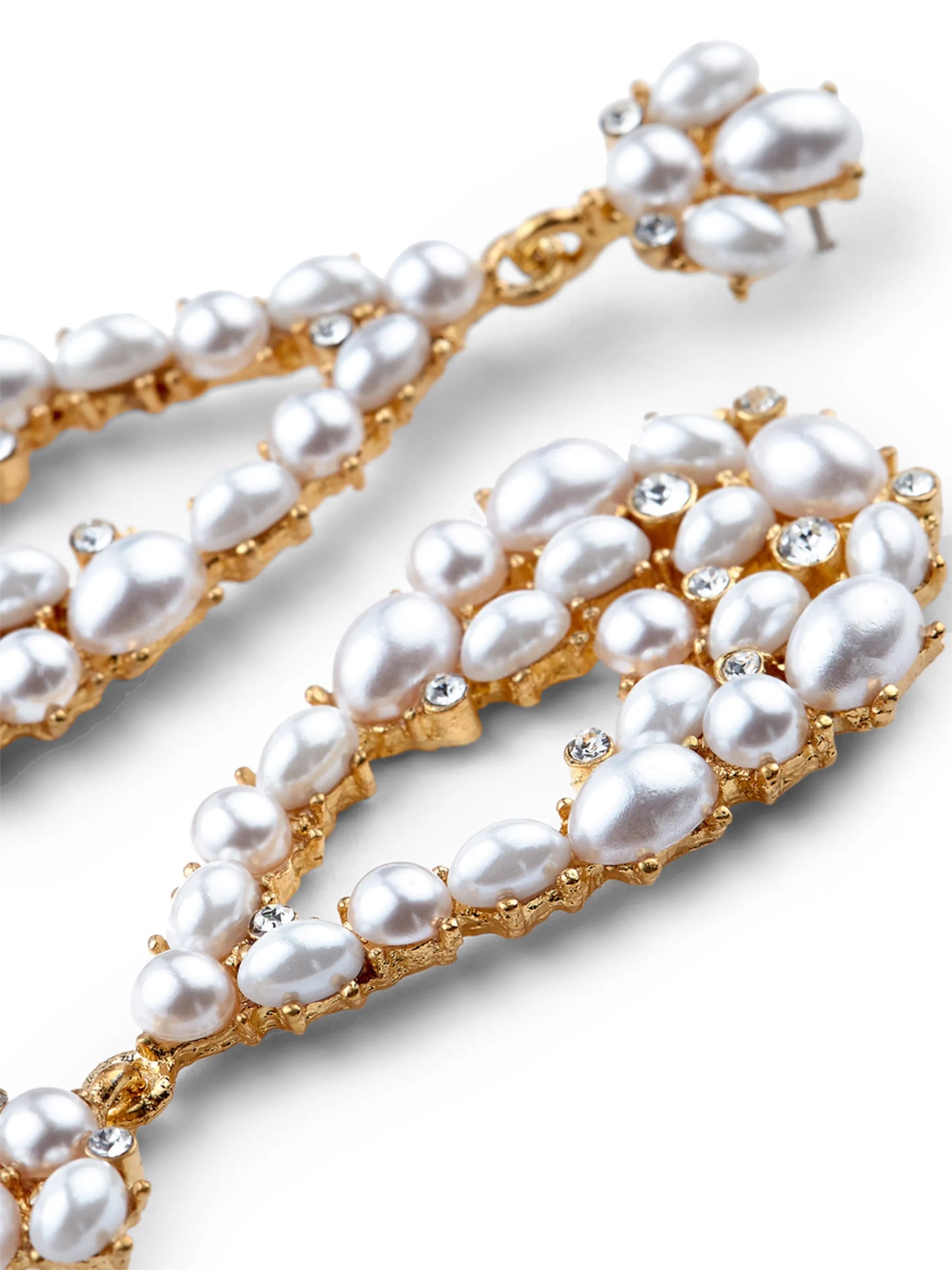pearl-embellished drop earrings