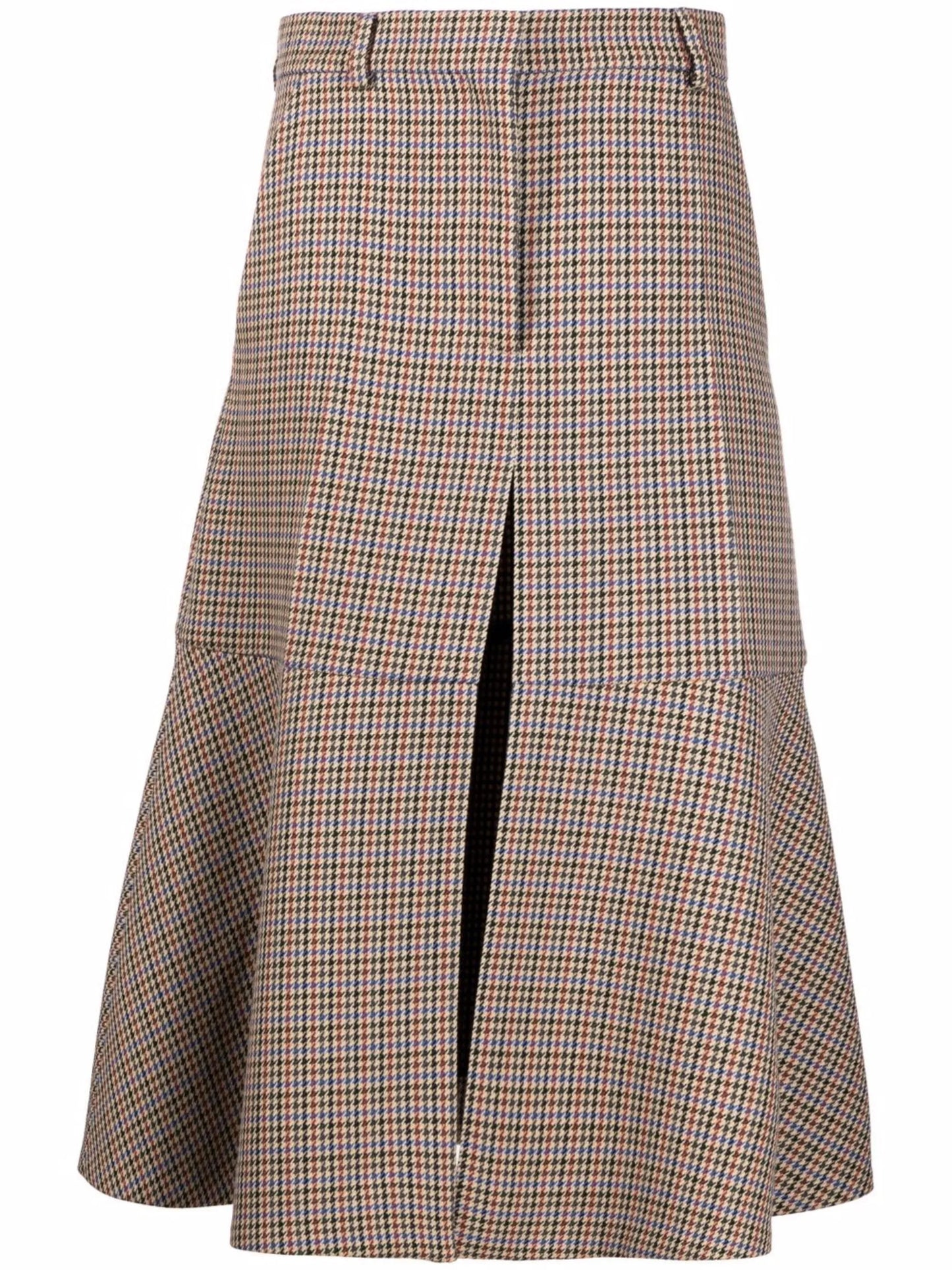 houndstooth A-line midi-skirt