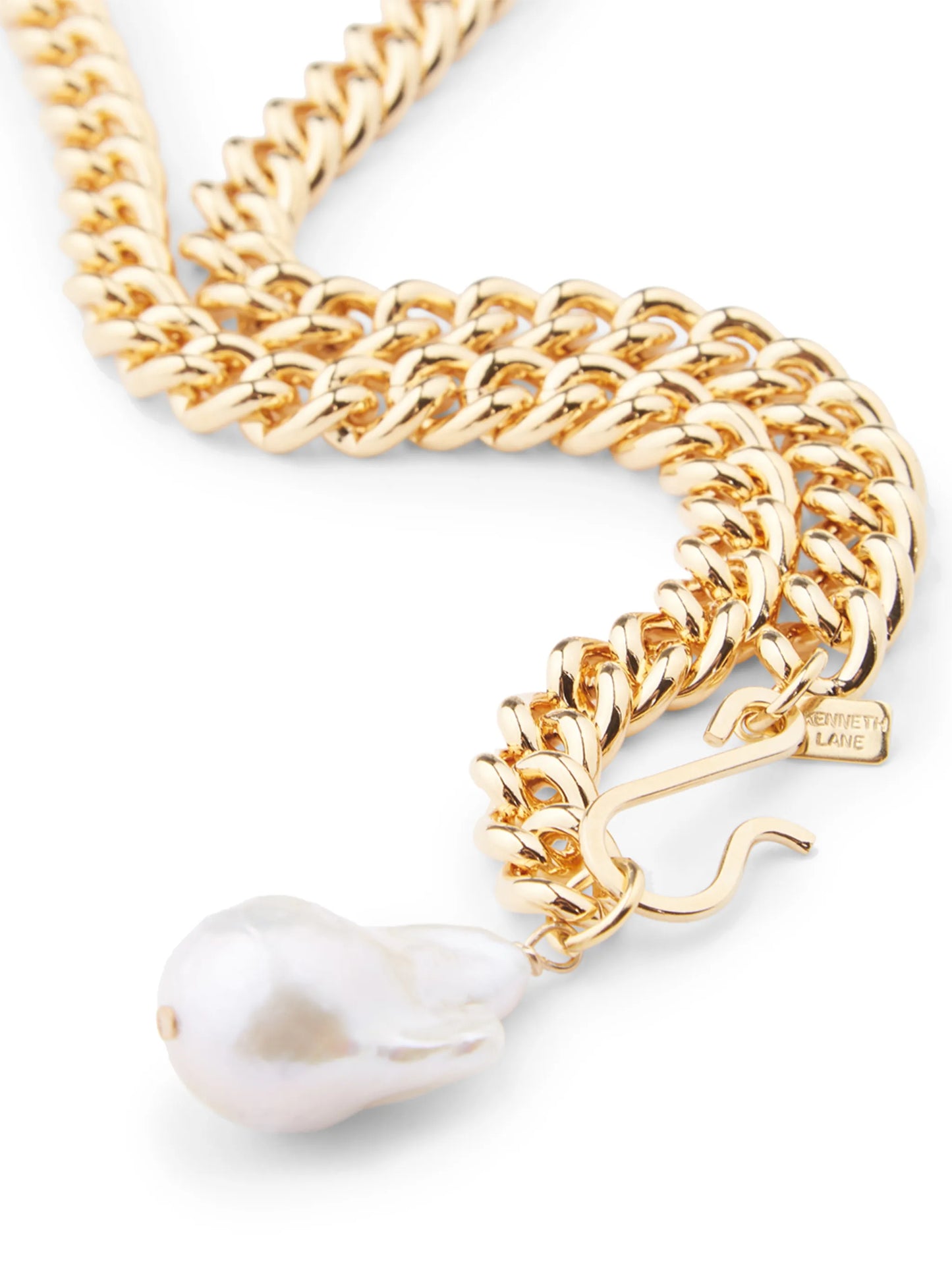 Keneth drop pearl chain necklace