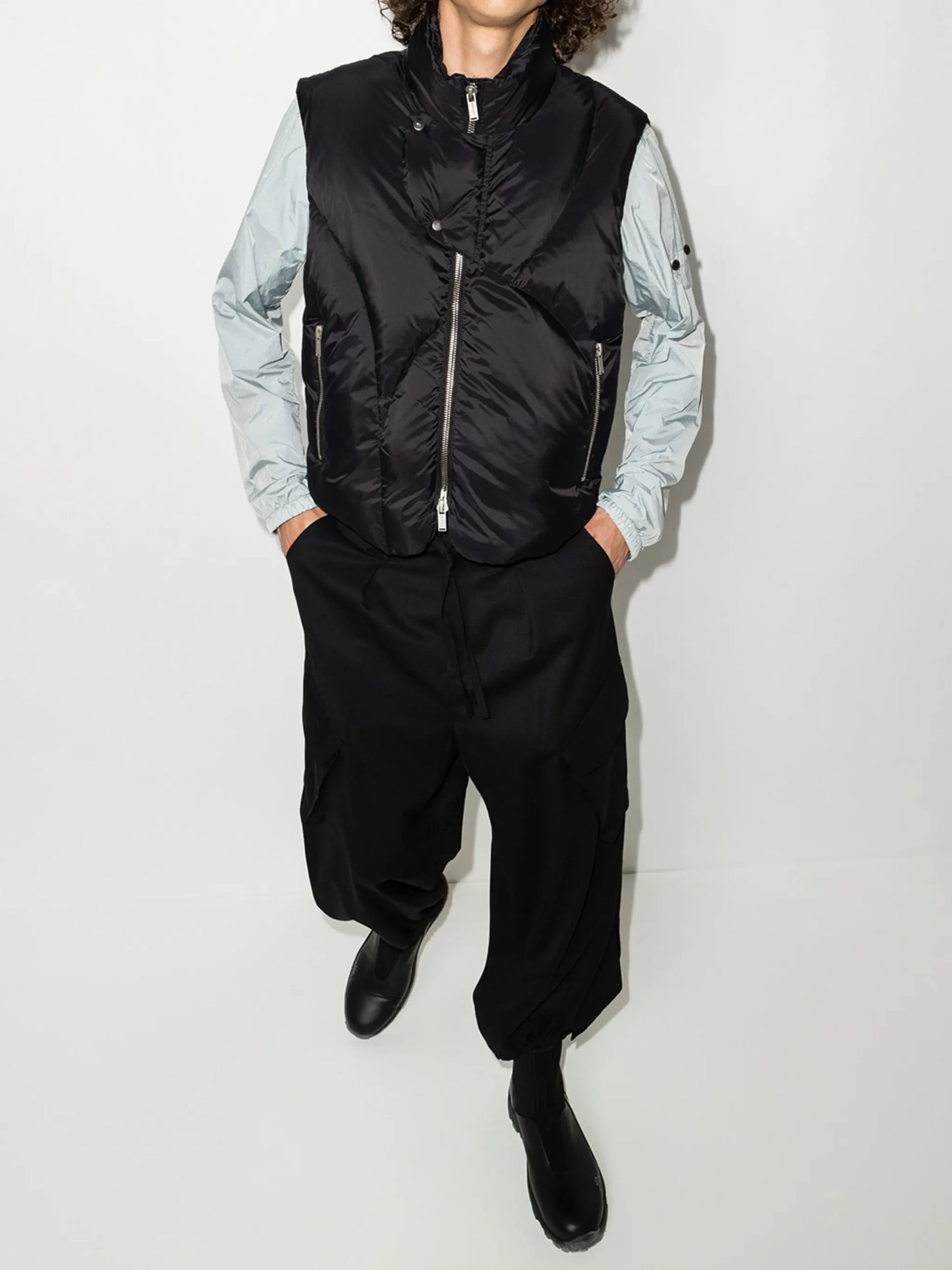 asymmetric padded gilet