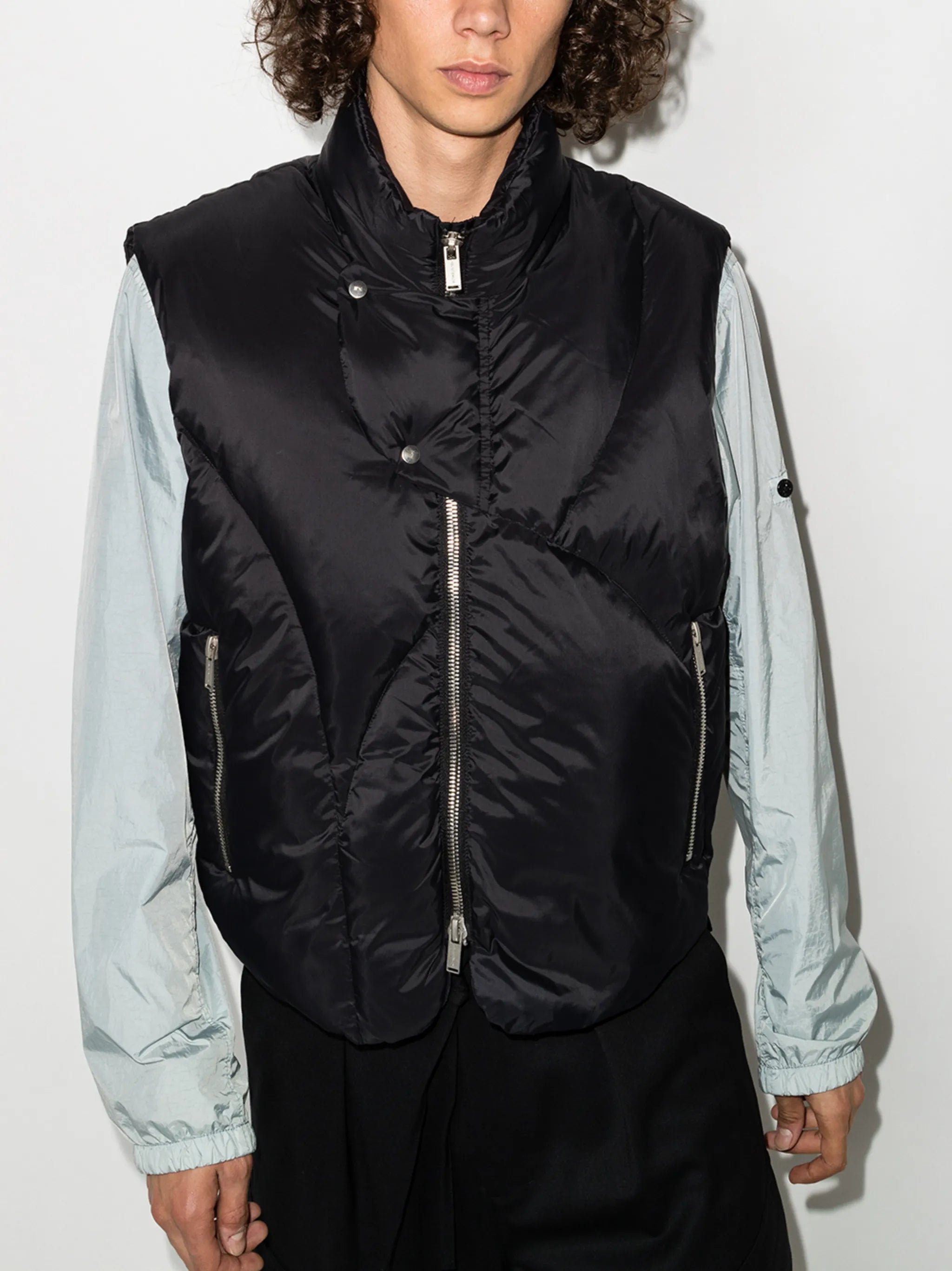 asymmetric padded gilet