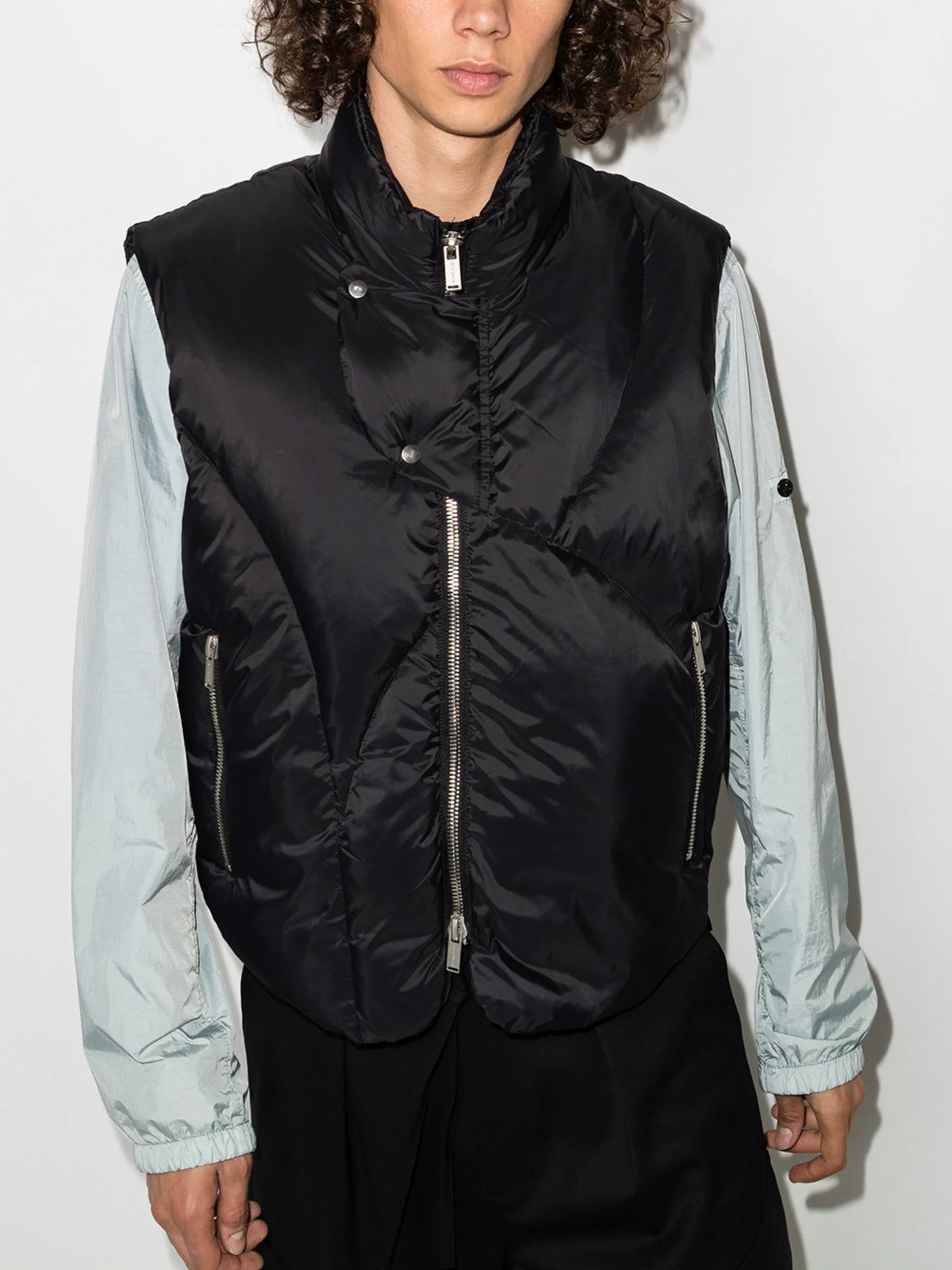 asymmetric padded gilet