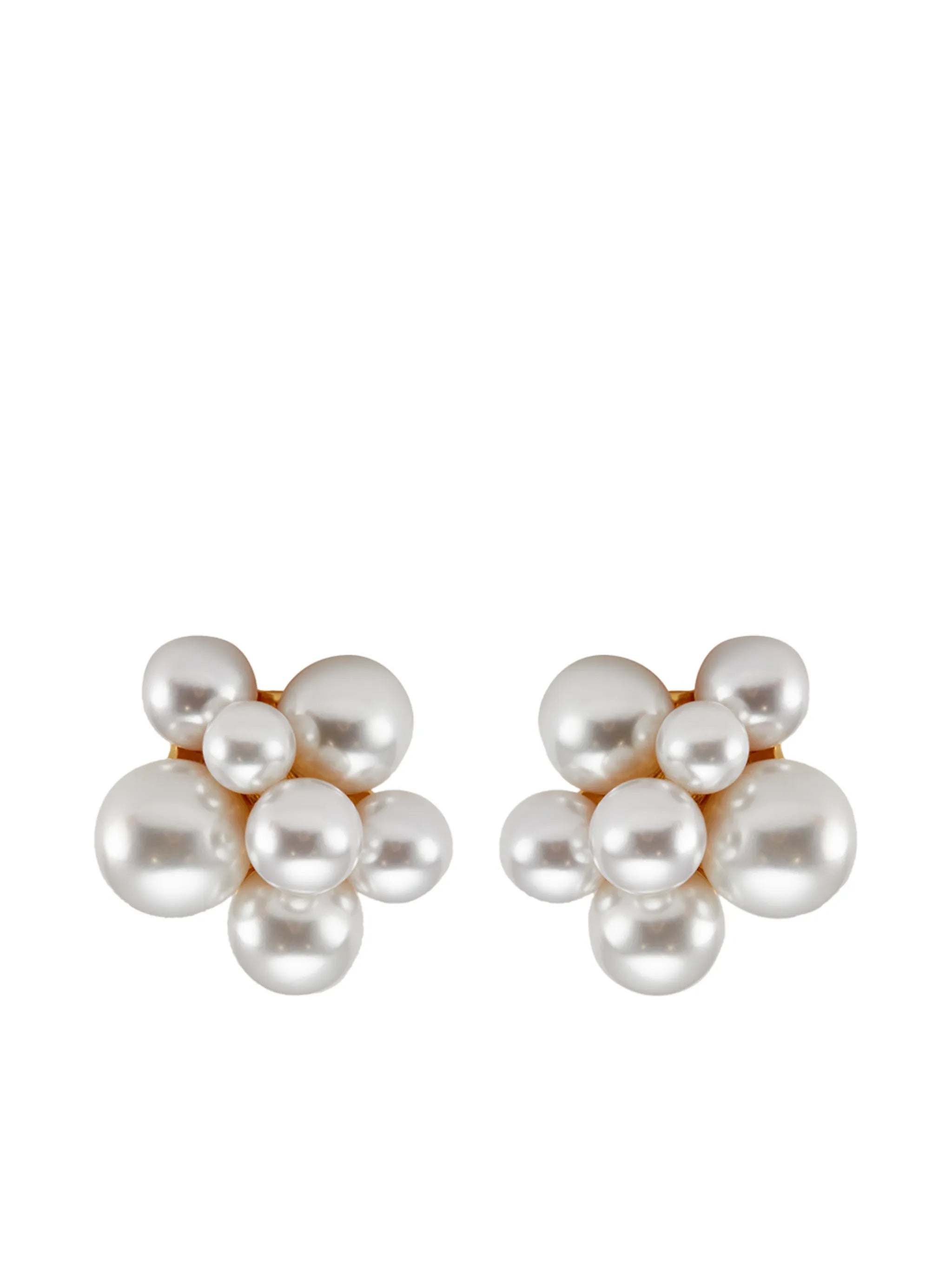 pearl cluster clip-on earrings