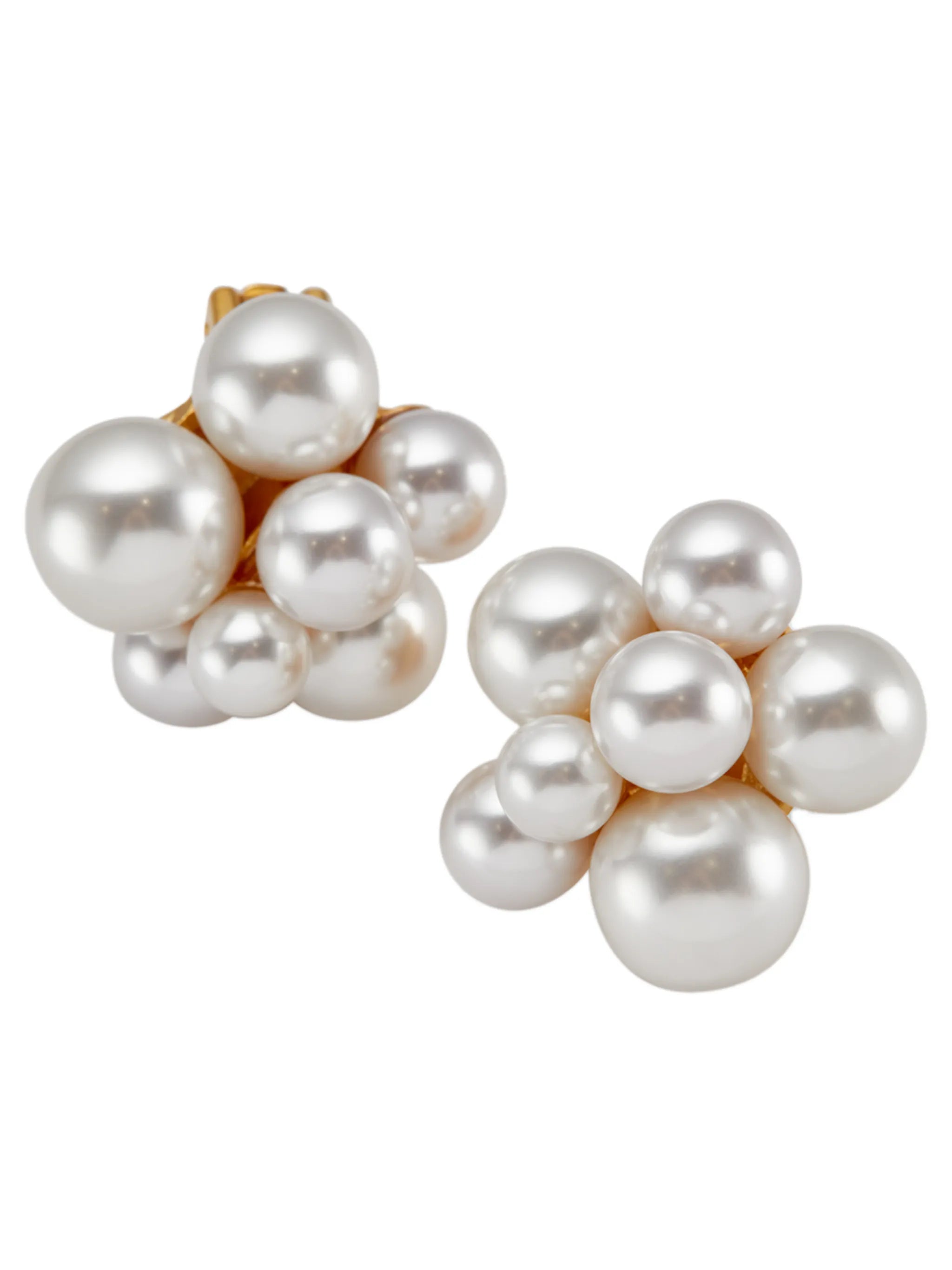 pearl cluster clip-on earrings