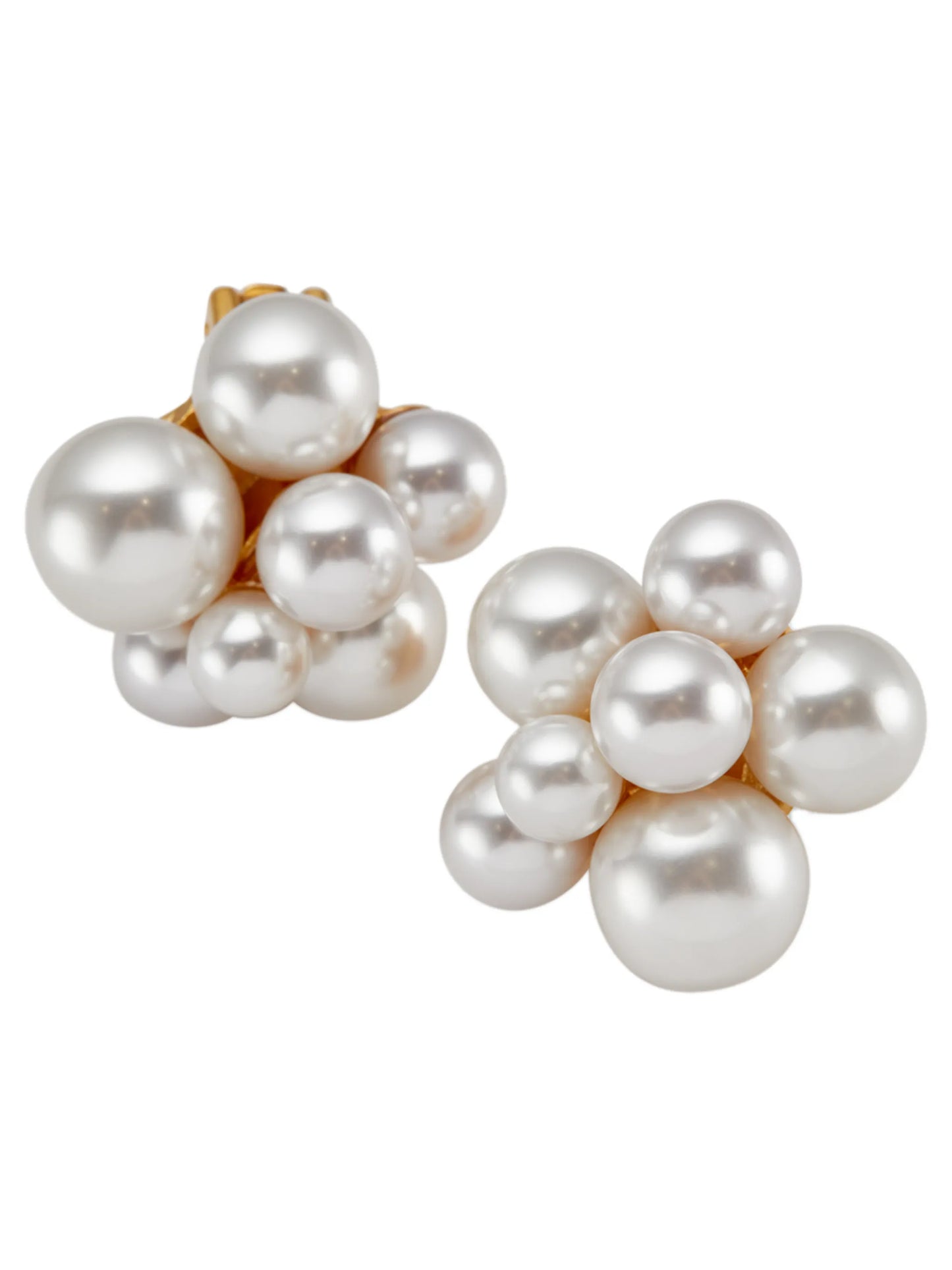 pearl cluster clip-on earrings