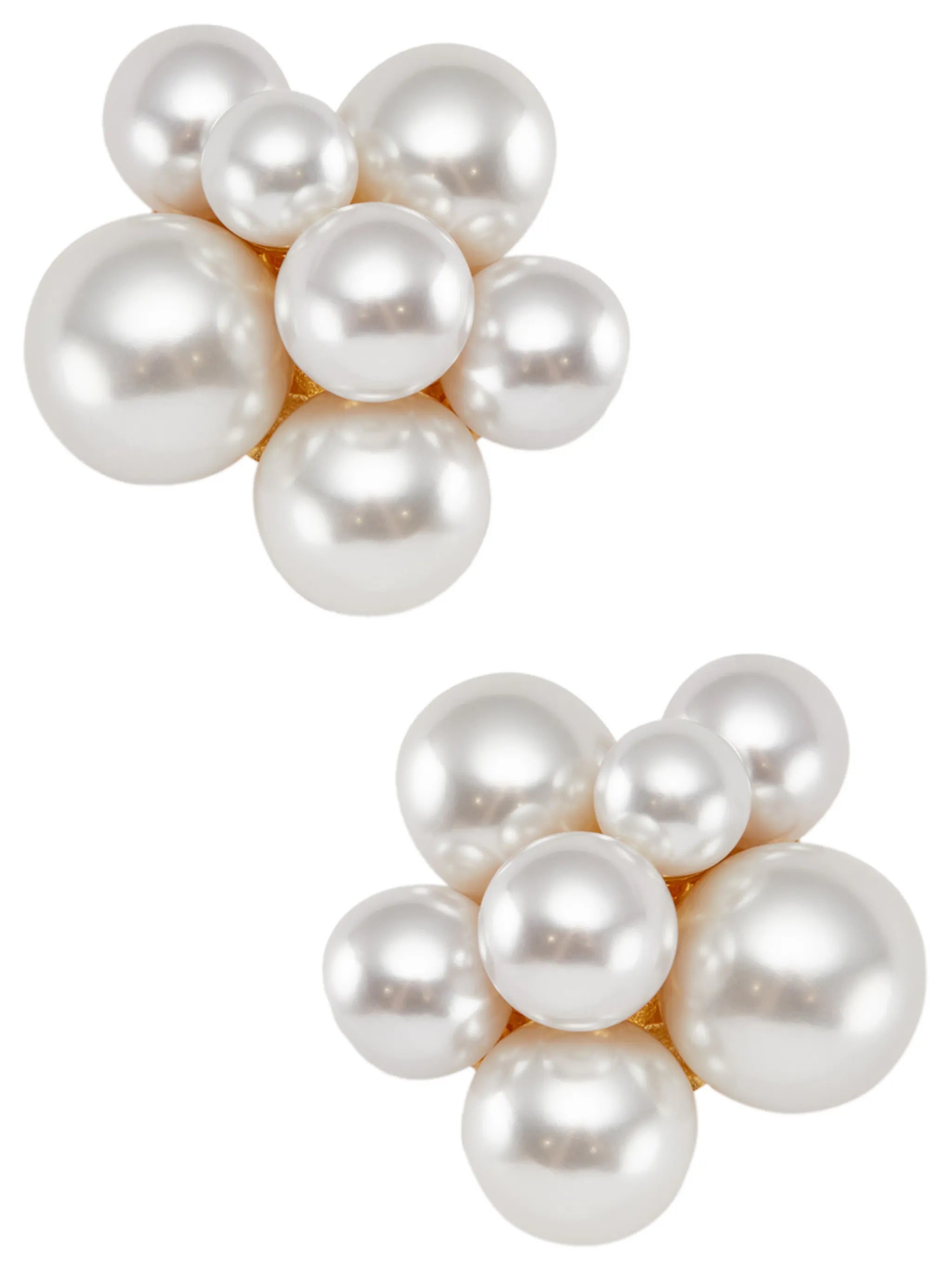 pearl cluster clip-on earrings