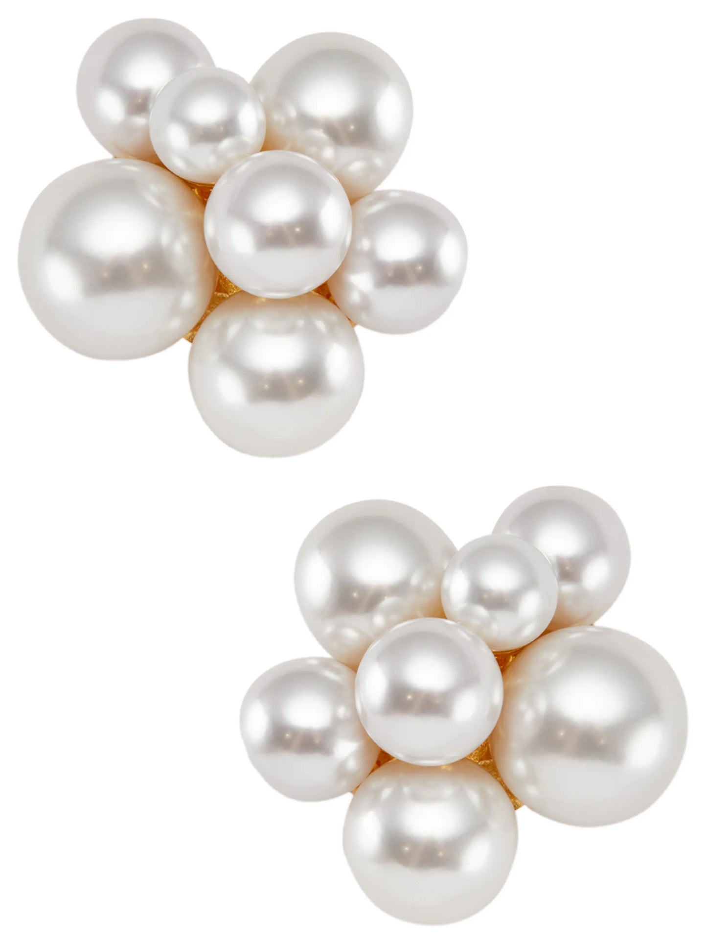 pearl cluster clip-on earrings