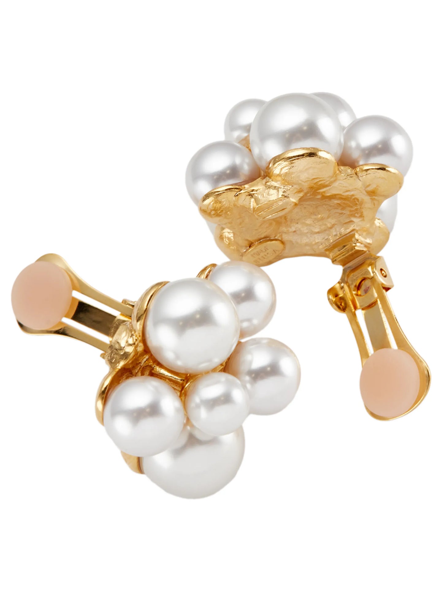 pearl cluster clip-on earrings