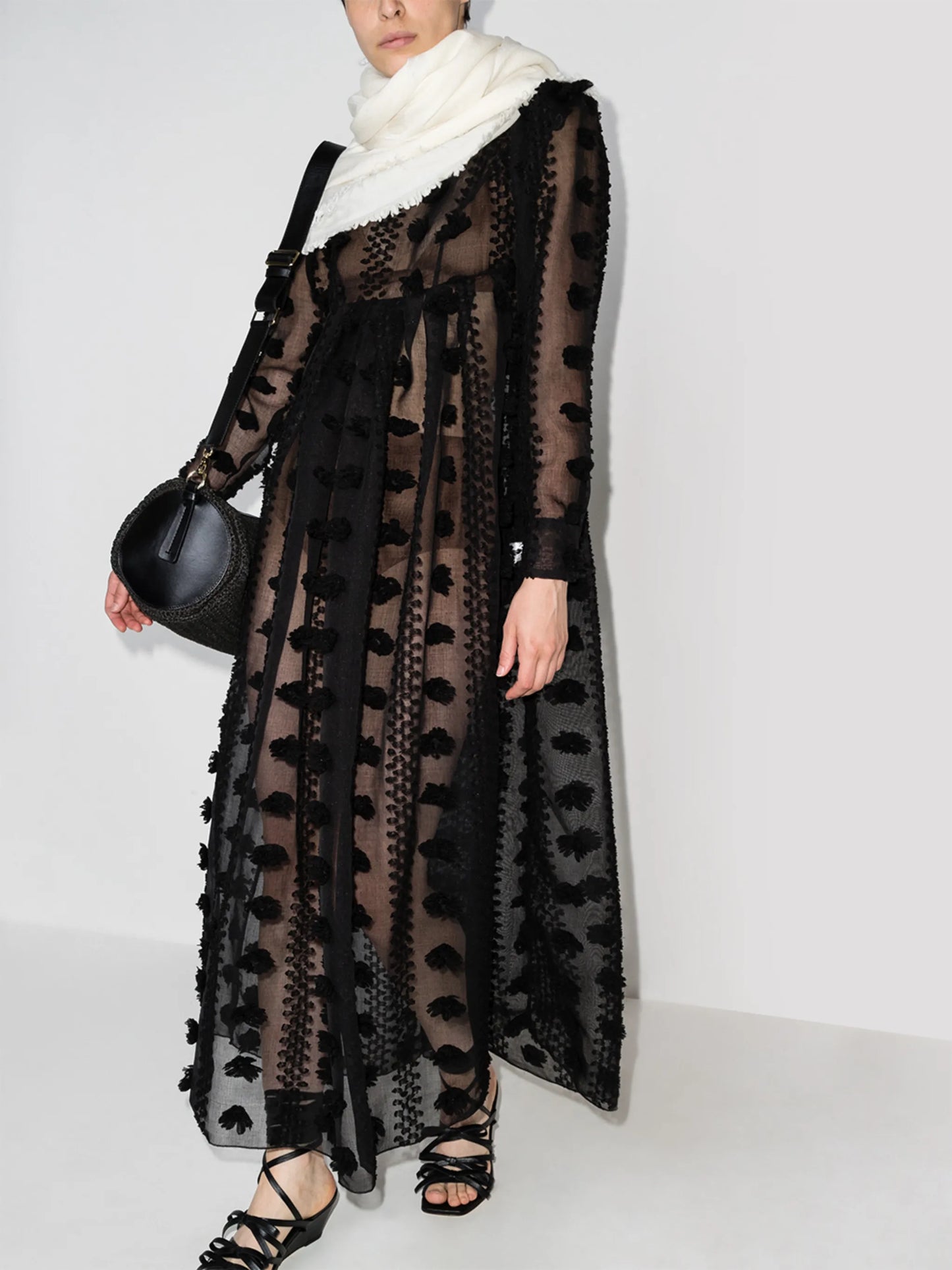 Aline semi-sheer maxi dress
