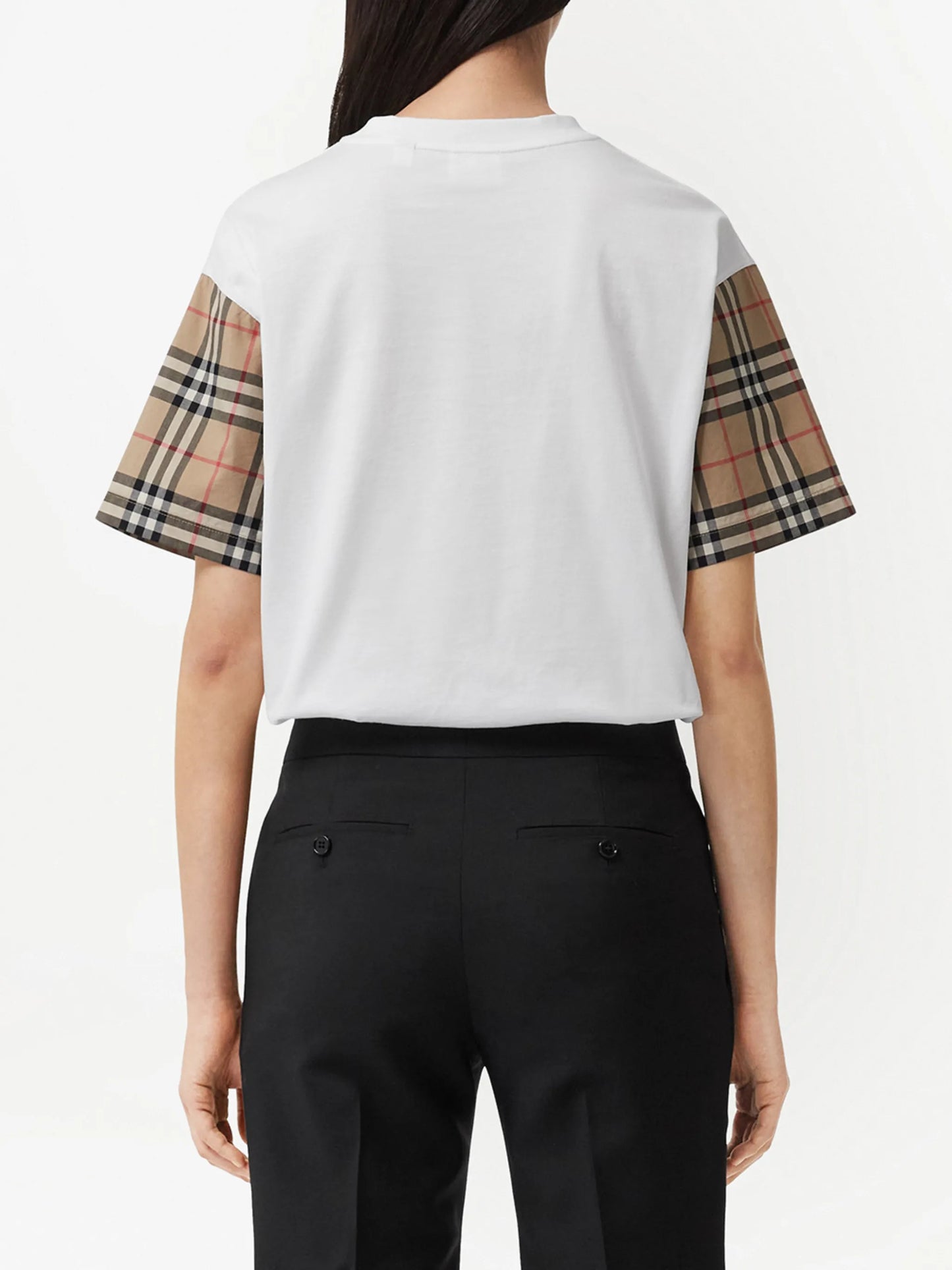 Vintage Check-sleeve T-shirt