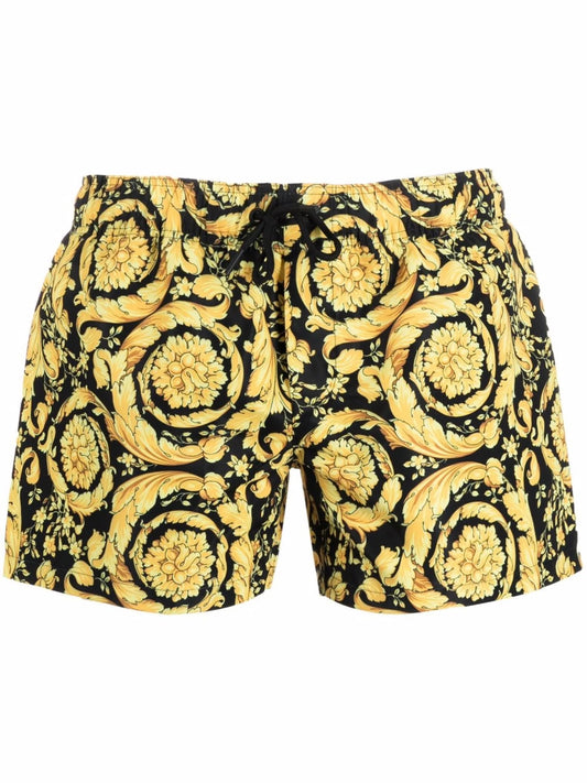 baroque-print drawstring shorts