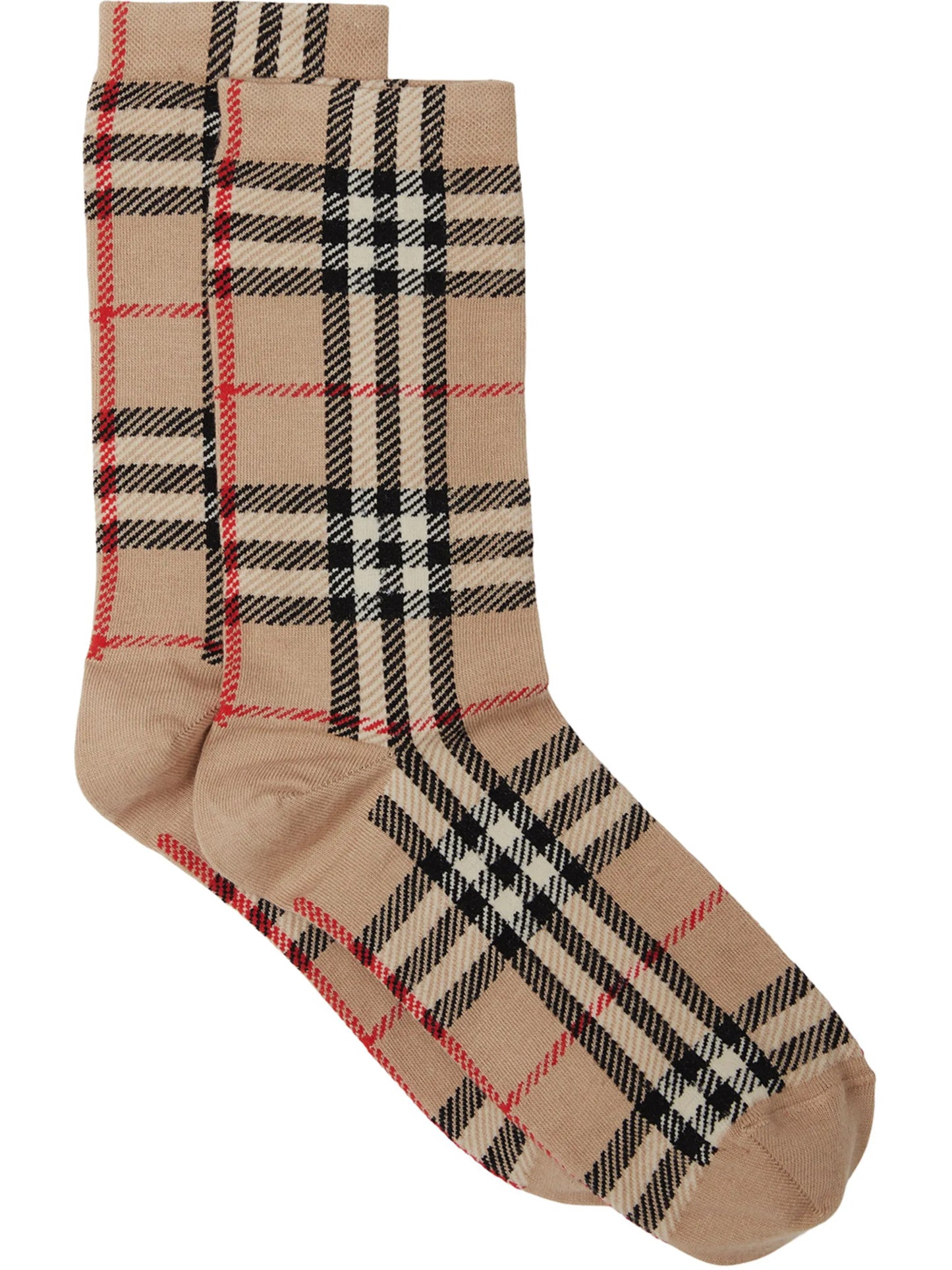 Vintage check intarsia-knit socks