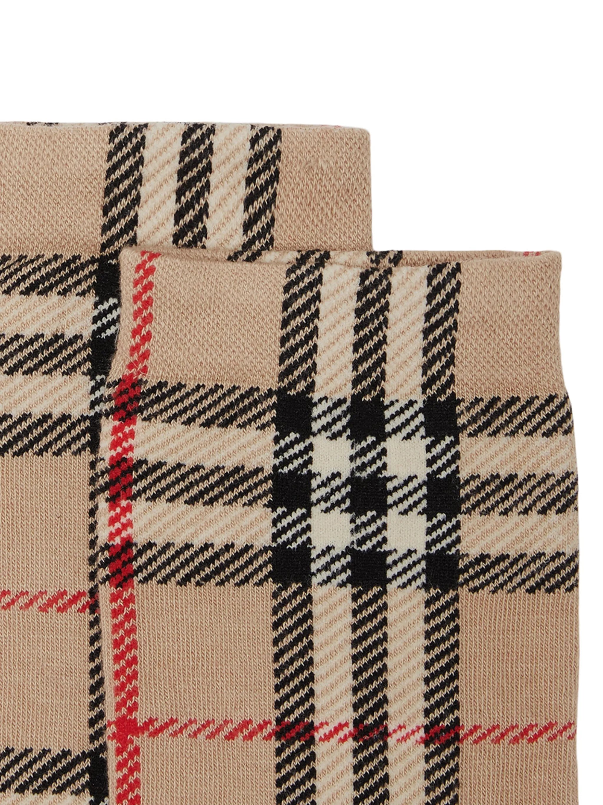 Vintage check intarsia-knit socks