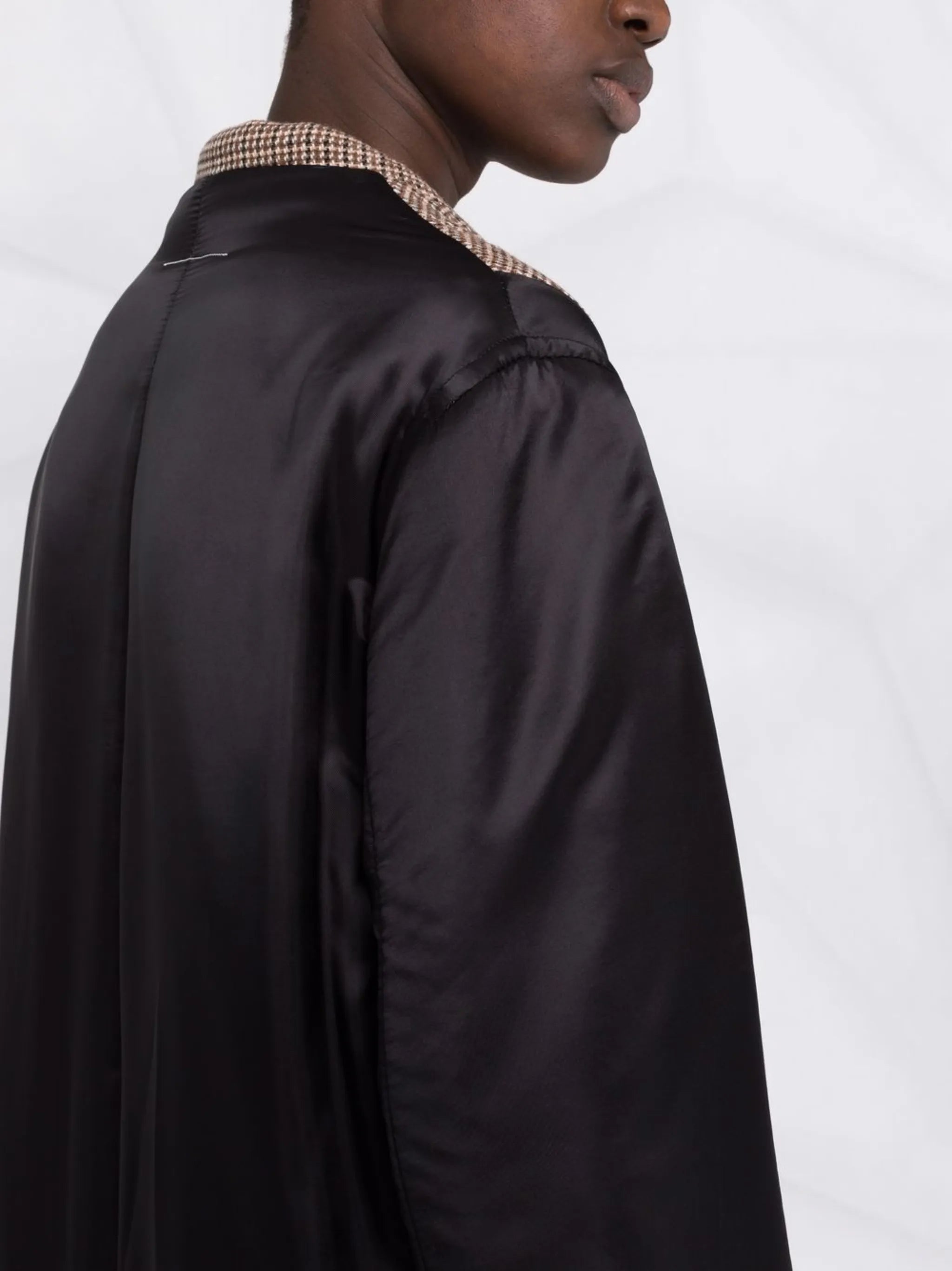 checked panelled coat