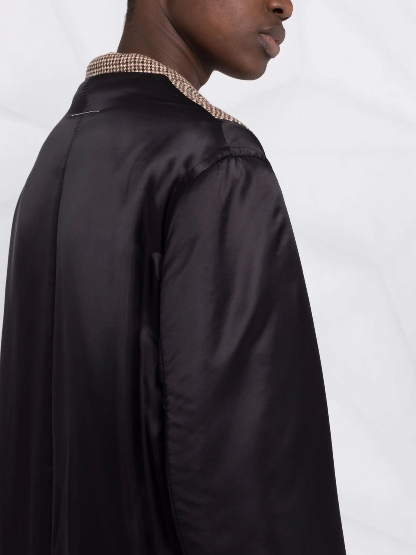 checked panelled coat