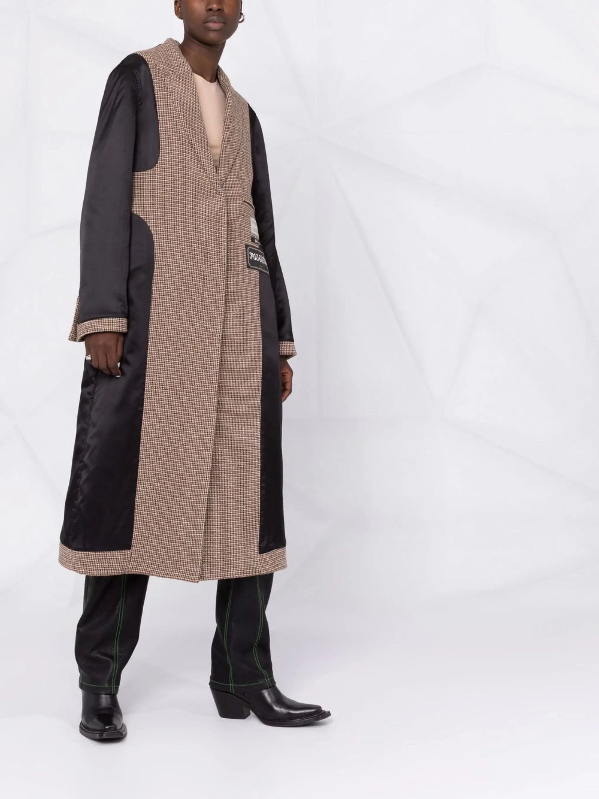checked panelled coat