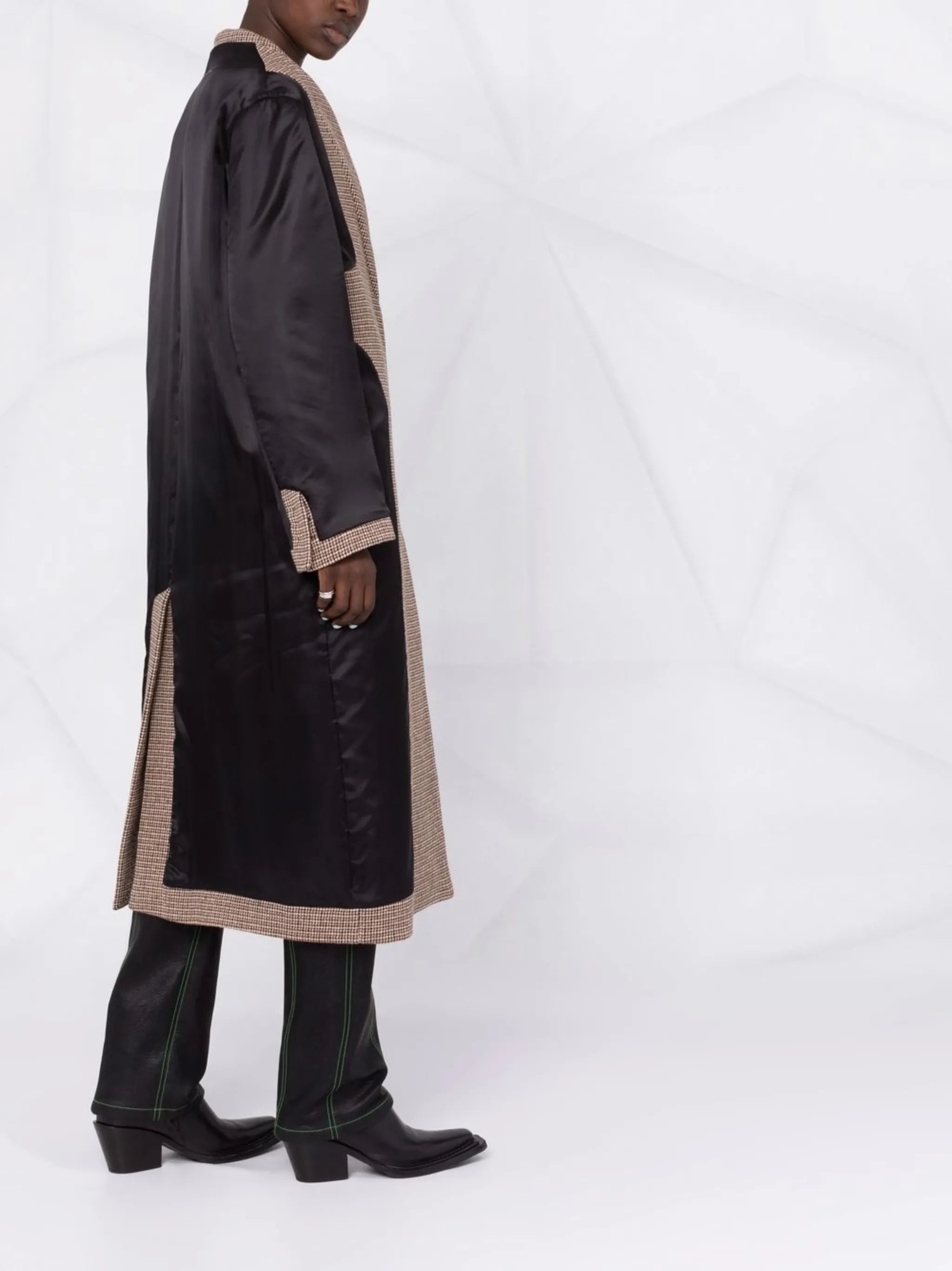 checked panelled coat