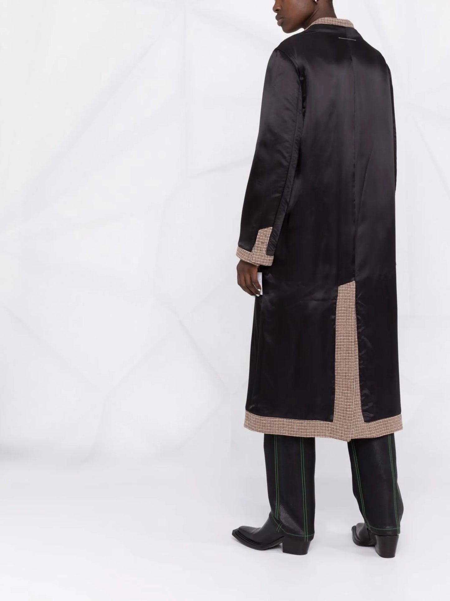 checked panelled coat